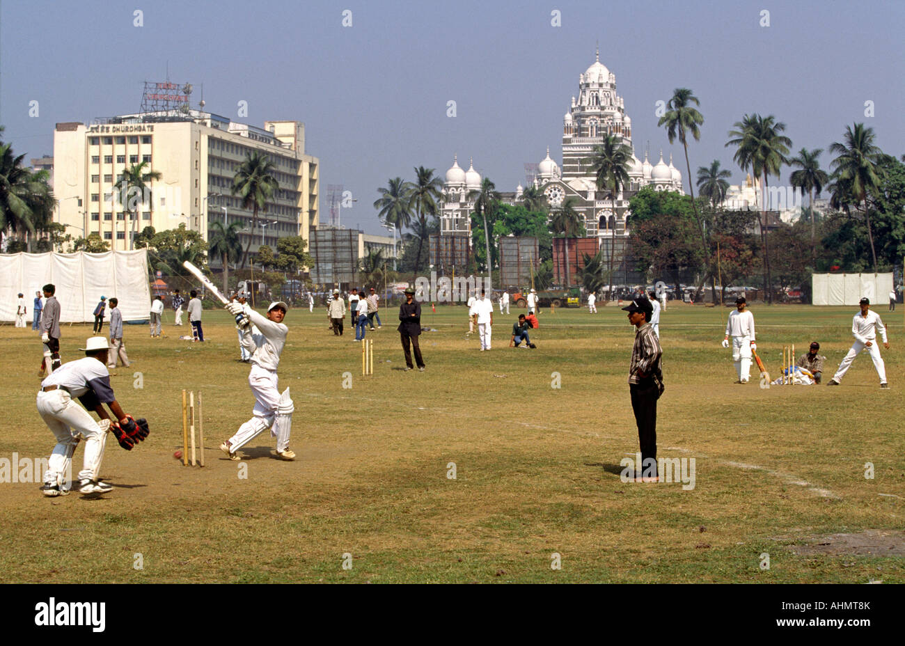 India Maharashtra Mumbai Bombay sport cricket sulla Azad Maidan Foto Stock
