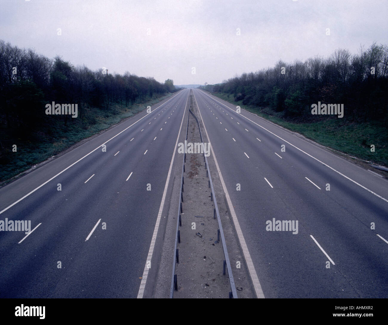 "Autostrada eserted'' M6','Centrale di Prenotazione',Staffordshire,'vuoto su strada" Foto Stock