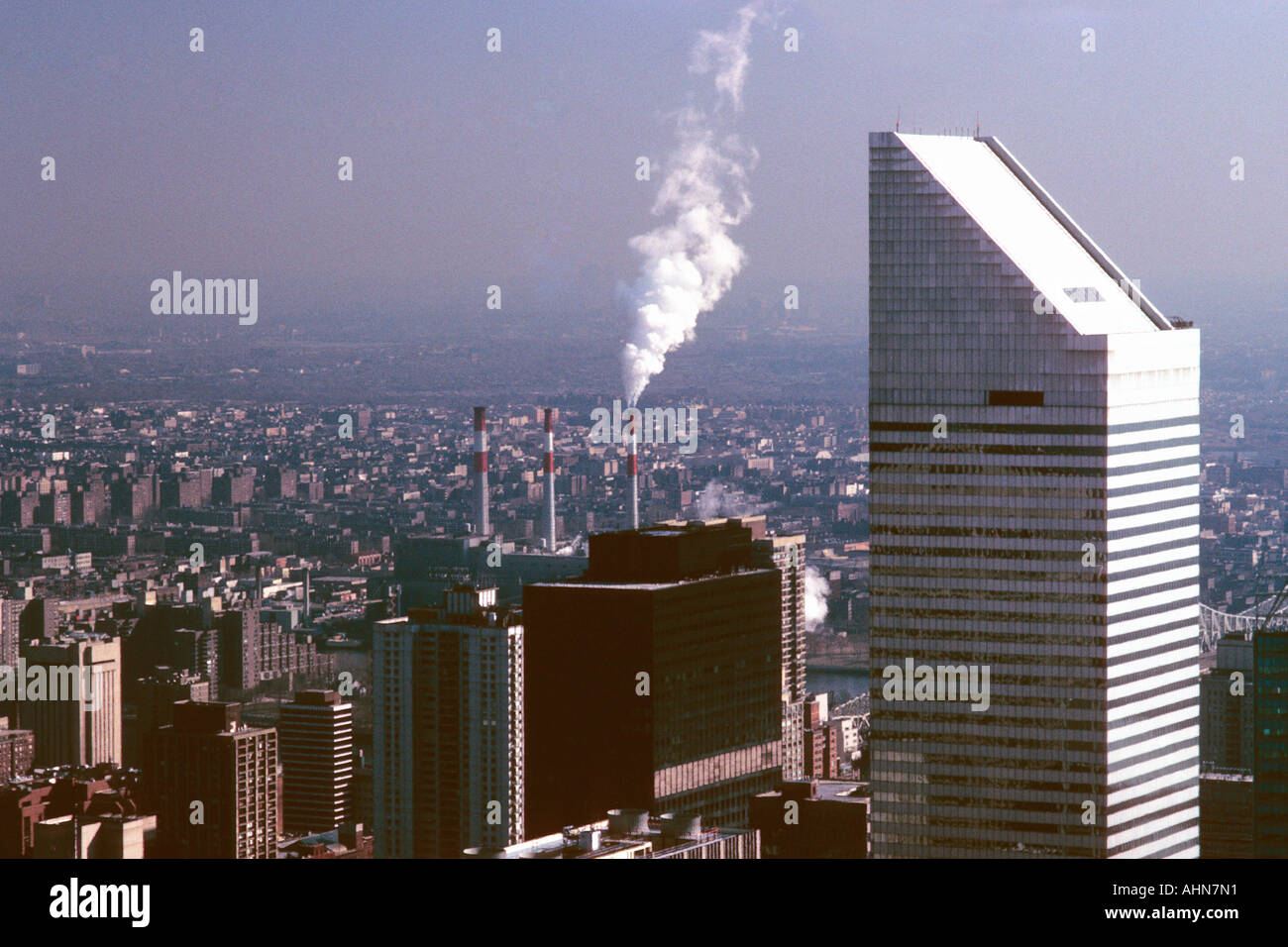 Citicorp Center New York City Midtown Manhattan 601 Lexington Avenue (precedentemente nota come Citigroup Center Building). Vista panoramica della città dall'alto. STATI UNITI Foto Stock