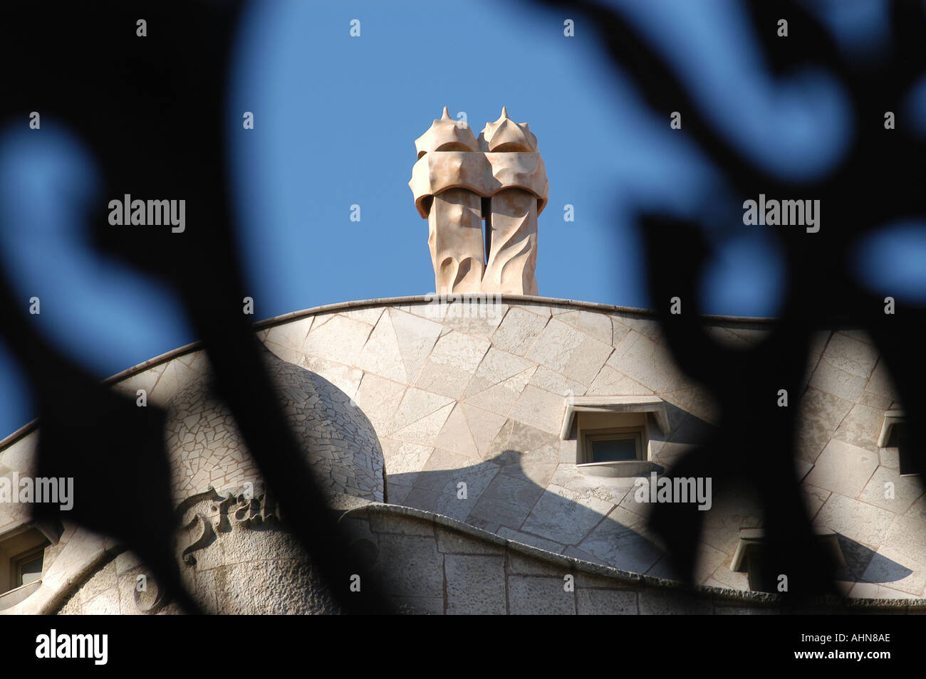 Barcellona Antonio Gaudi la costruzione di La Pedrera Foto Stock
