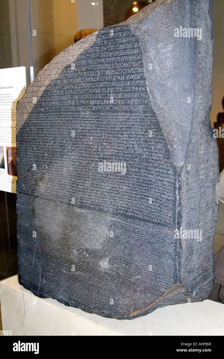 Rosetta Stone, British Museum di Londra Foto Stock