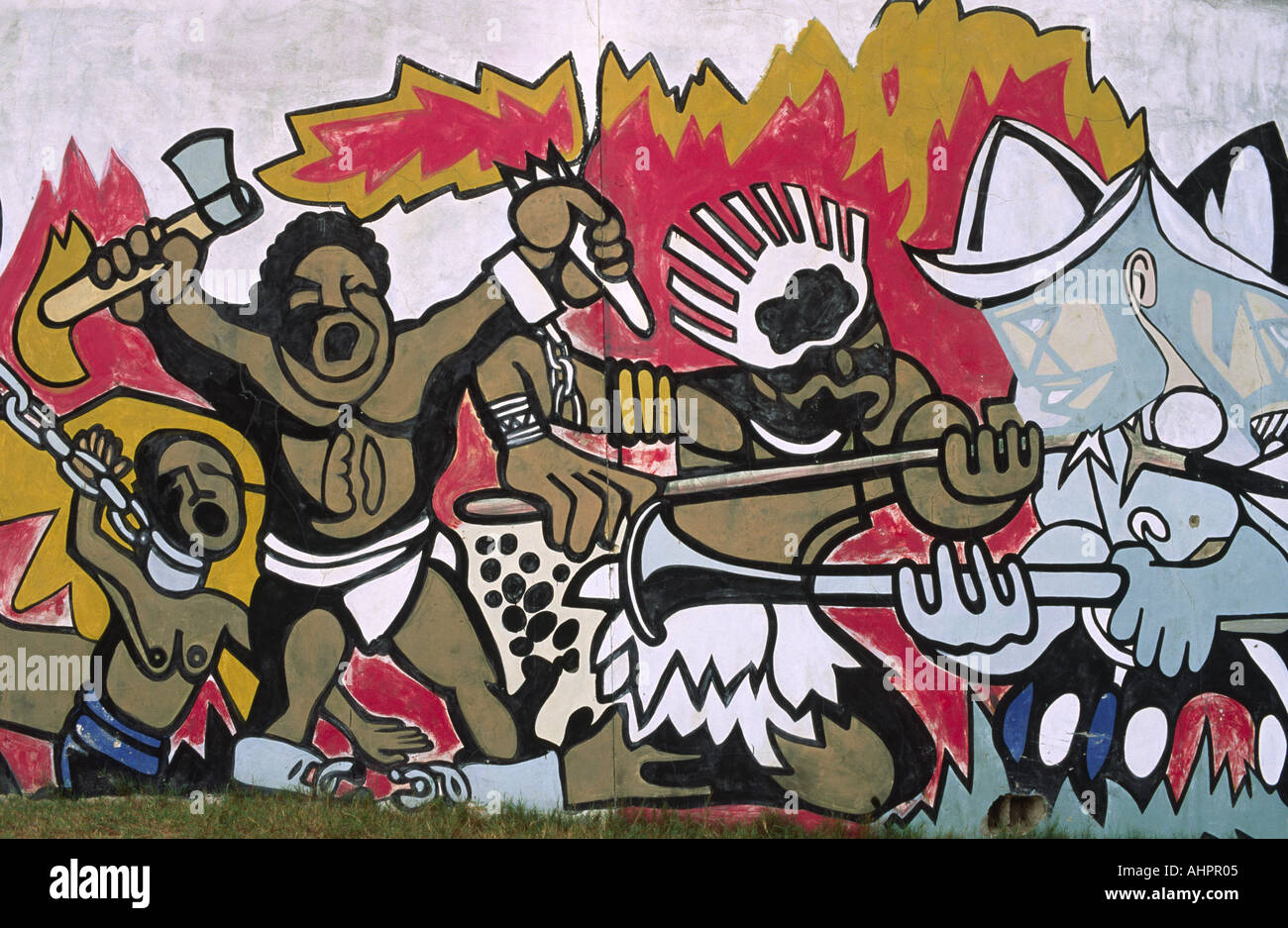 Frelimo murale di propaganda. Mozambico Foto Stock