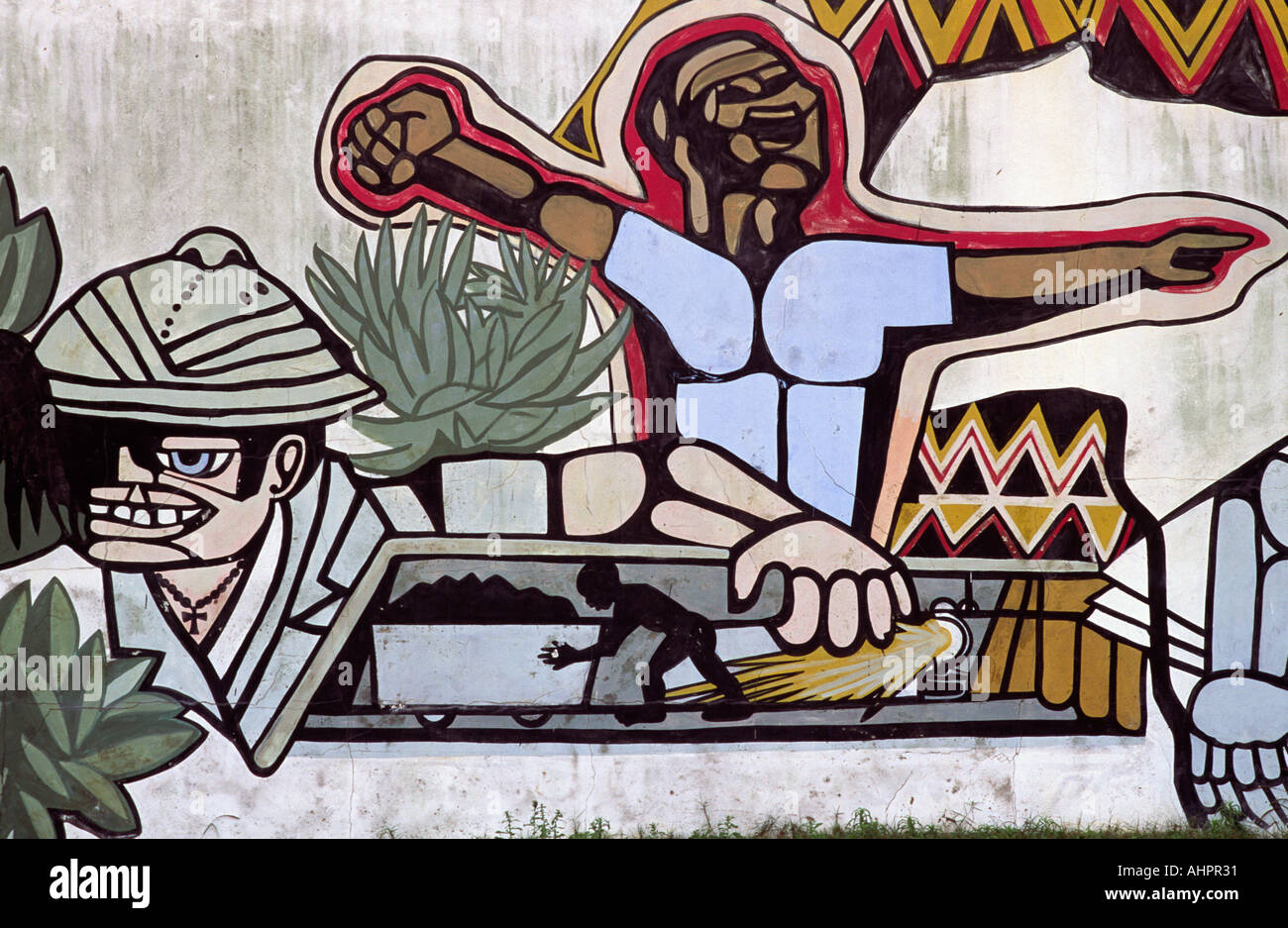 Partito Frelimo propaganda murale. Mozambico Foto Stock