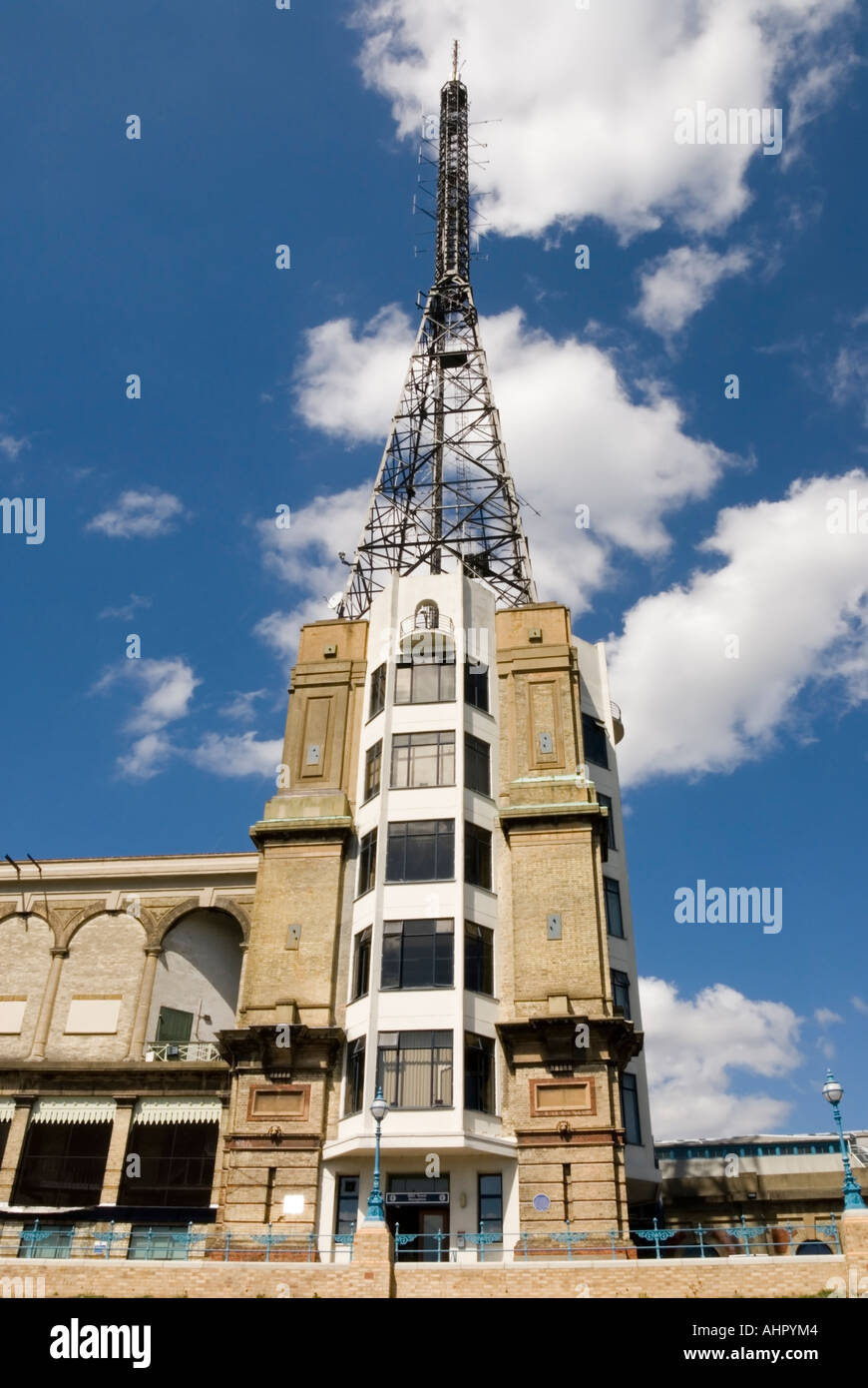 L'antenna ad Alexandra Palace aka Ally Pally Muswell Hill Londra nord Foto Stock