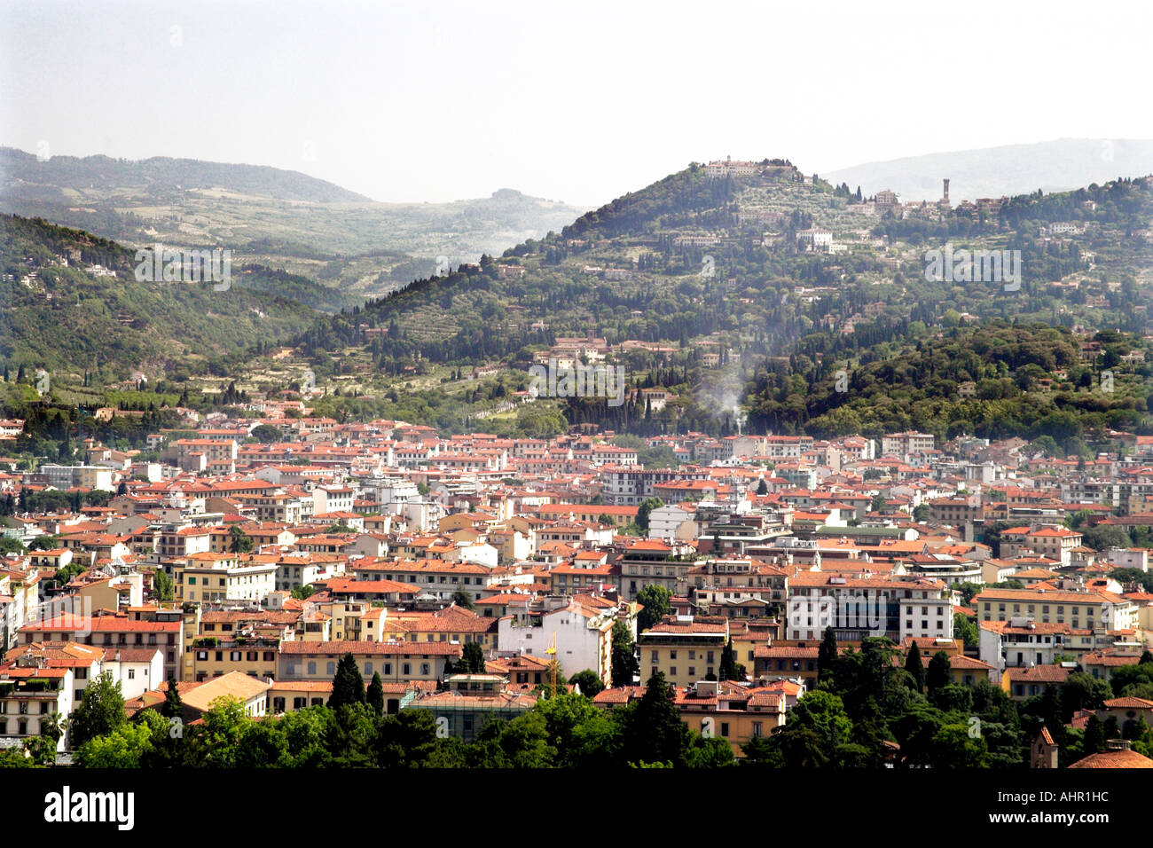 Una vista sui tetti di Firenze, Italia Foto Stock