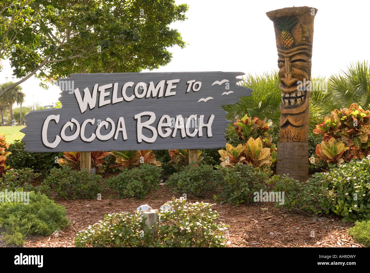 Cocoa Beach Florida segno di benvenuto Foto Stock