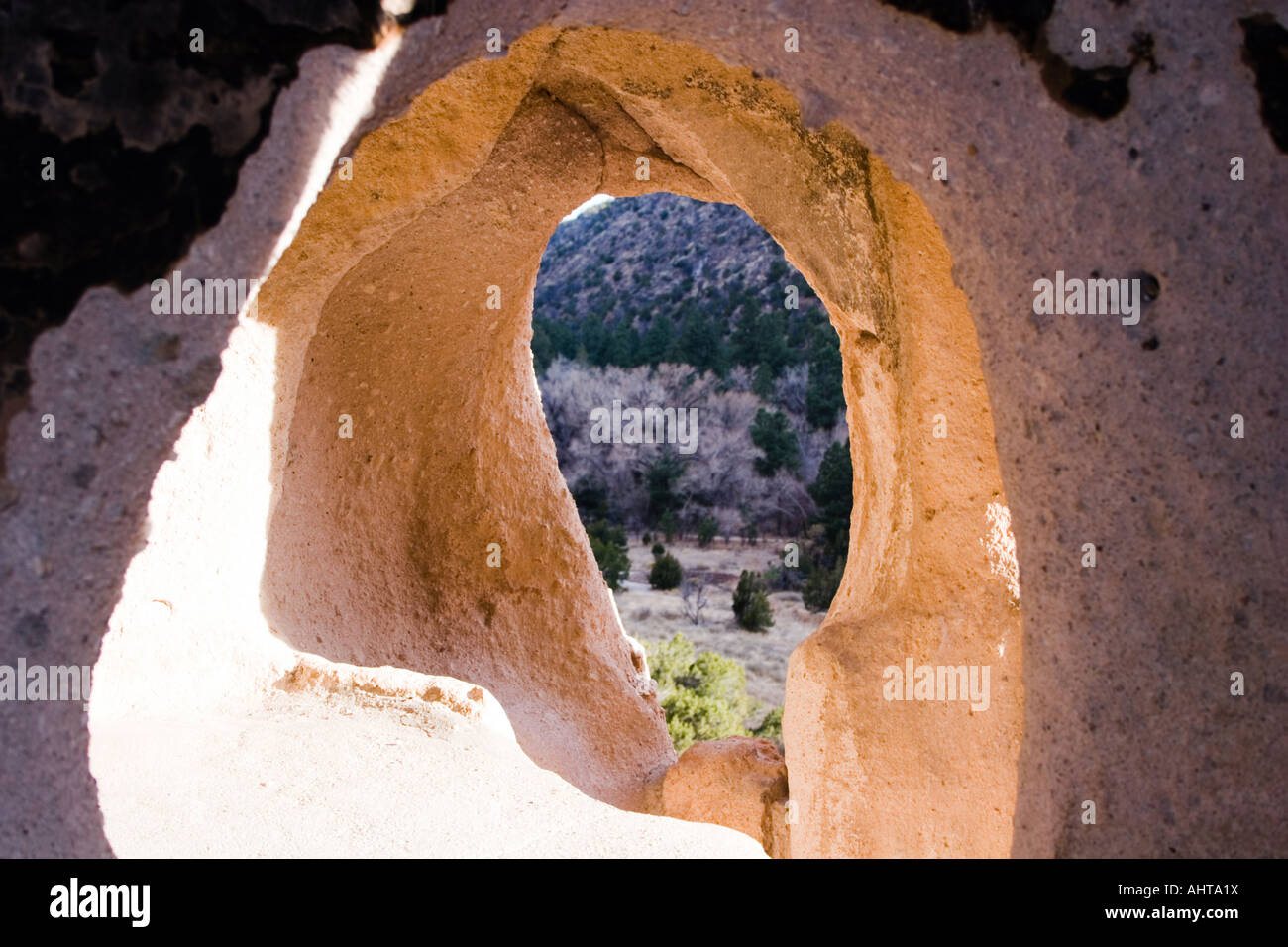 Native indiane rovine della città al Bandelier National Monument Foto Stock