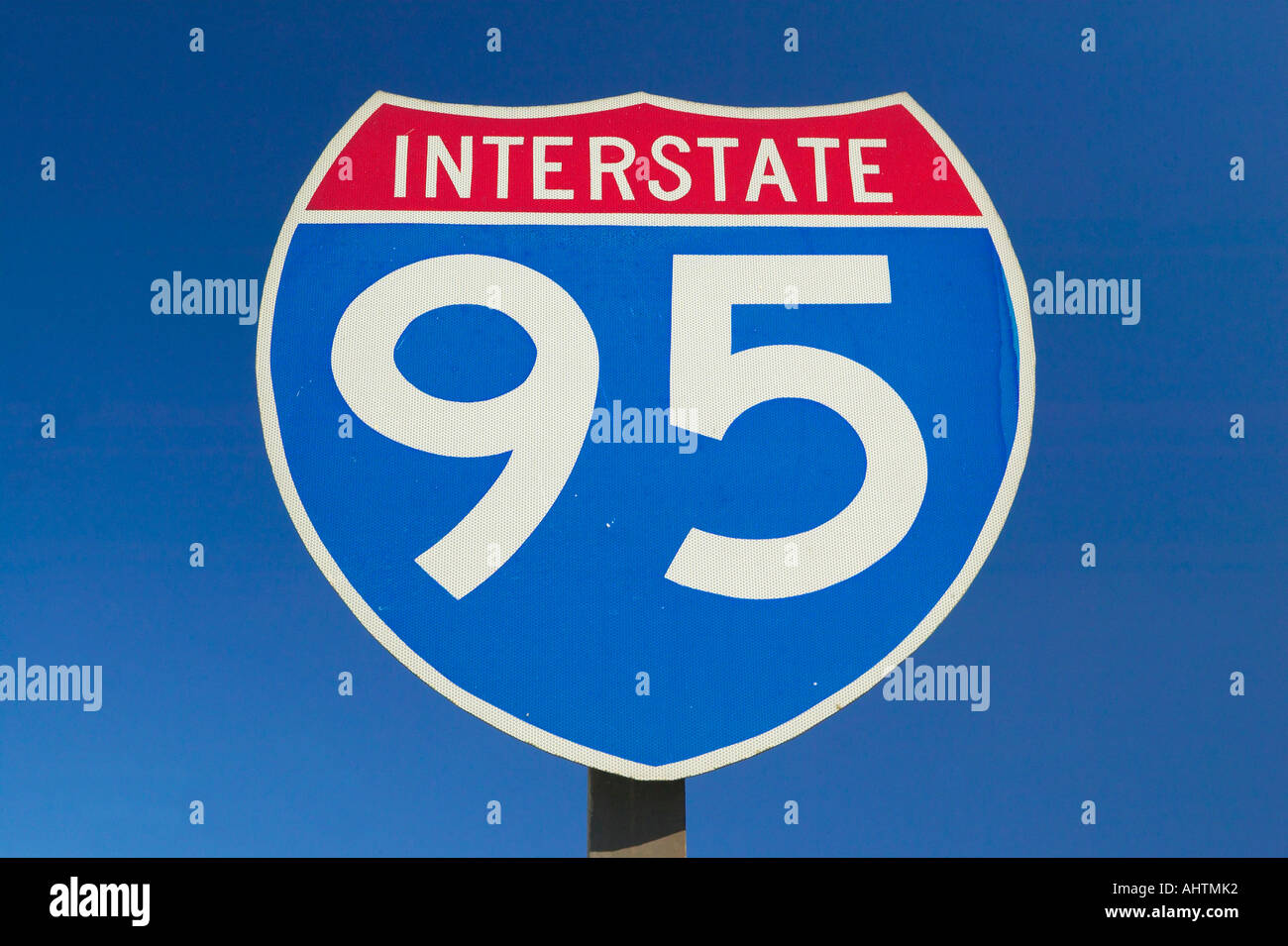 Close up Interstate Highway 95 andando verso nord e sud Foto Stock