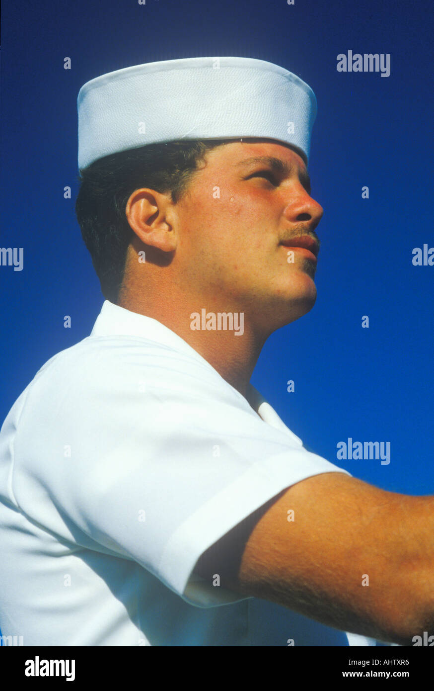 Profilo di un marinaio noi a bordo della USS Kennedy di New York City New York Foto Stock