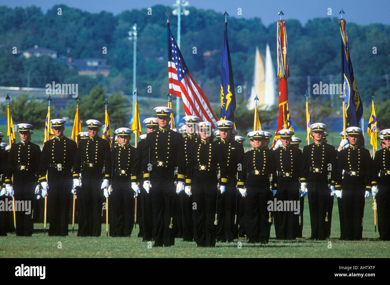 Aspiranti guardiamarina accademia navale degli Stati Uniti Annapolis Maryland Foto Stock
