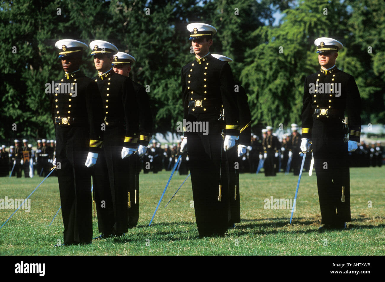 Aspiranti guardiamarina accademia navale degli Stati Uniti Annapolis Maryland Foto Stock