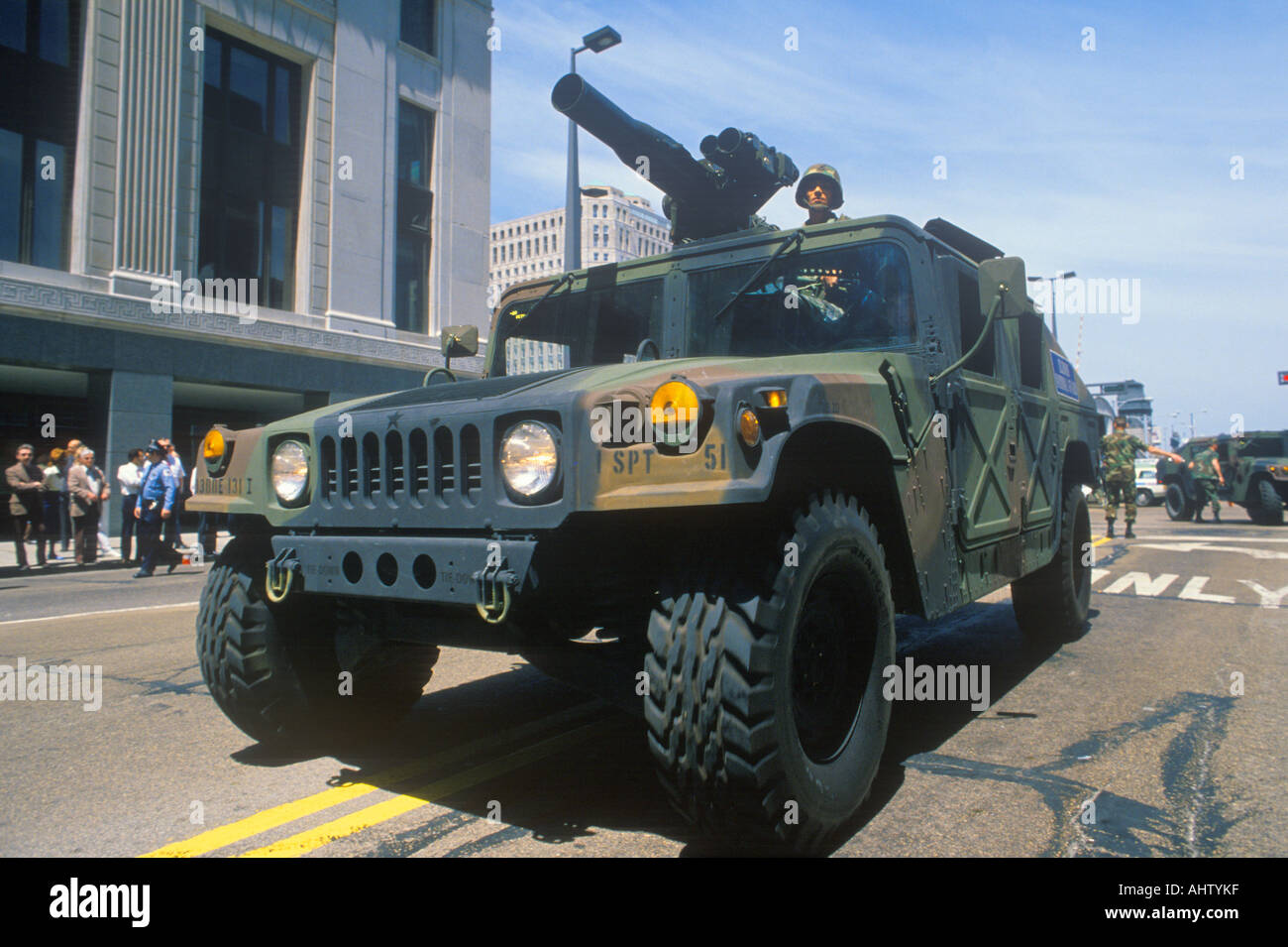 Jeep armato Esercito degli Stati Uniti Parade Chicago Illinois Foto Stock