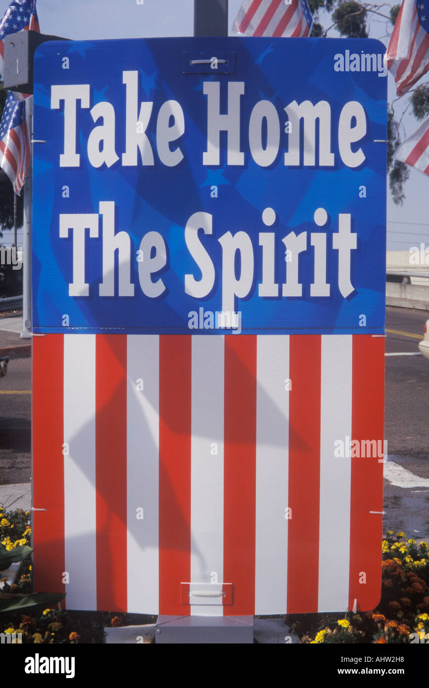 Bandiera la lettura di portare a casa lo spirito negli Stati Uniti Foto Stock