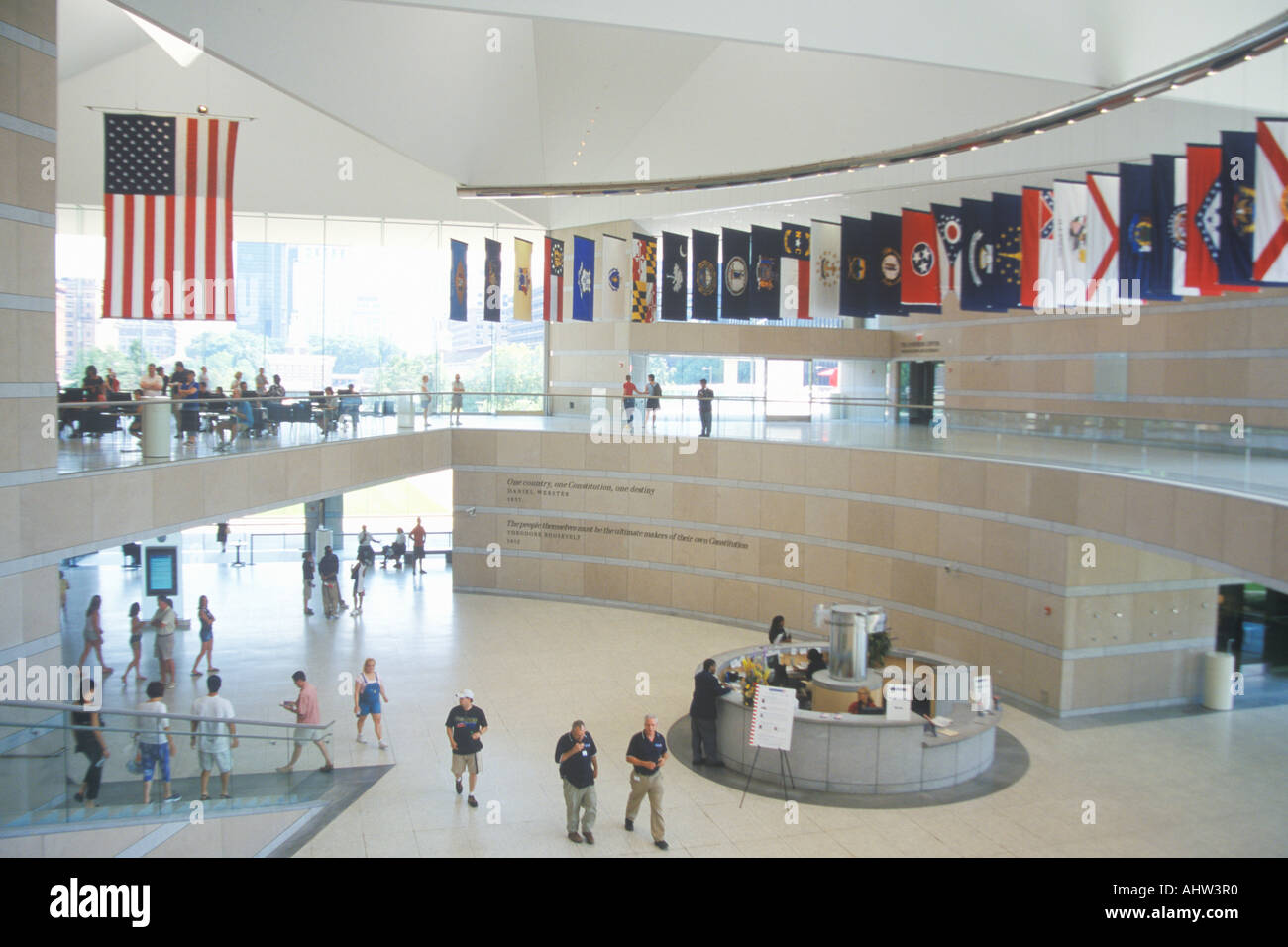 Interno del Centro Nazionale della Costituzione per la costituzione degli Stati Uniti in materia di indipendenza del revisore Mall di Filadelfia in Pennsylvania Foto Stock