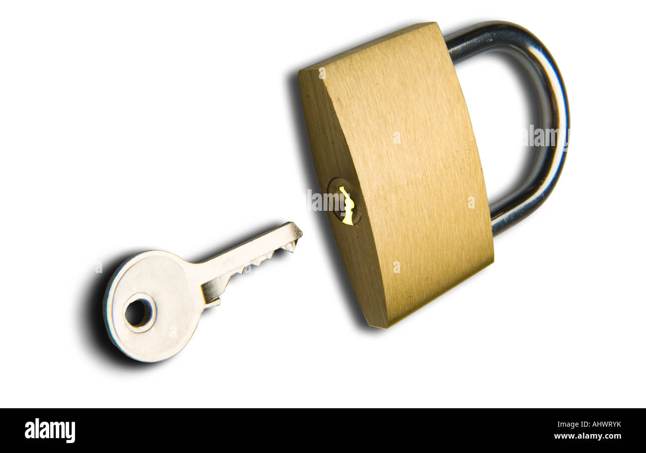 Solido lucchetto in ottone Foto Stock