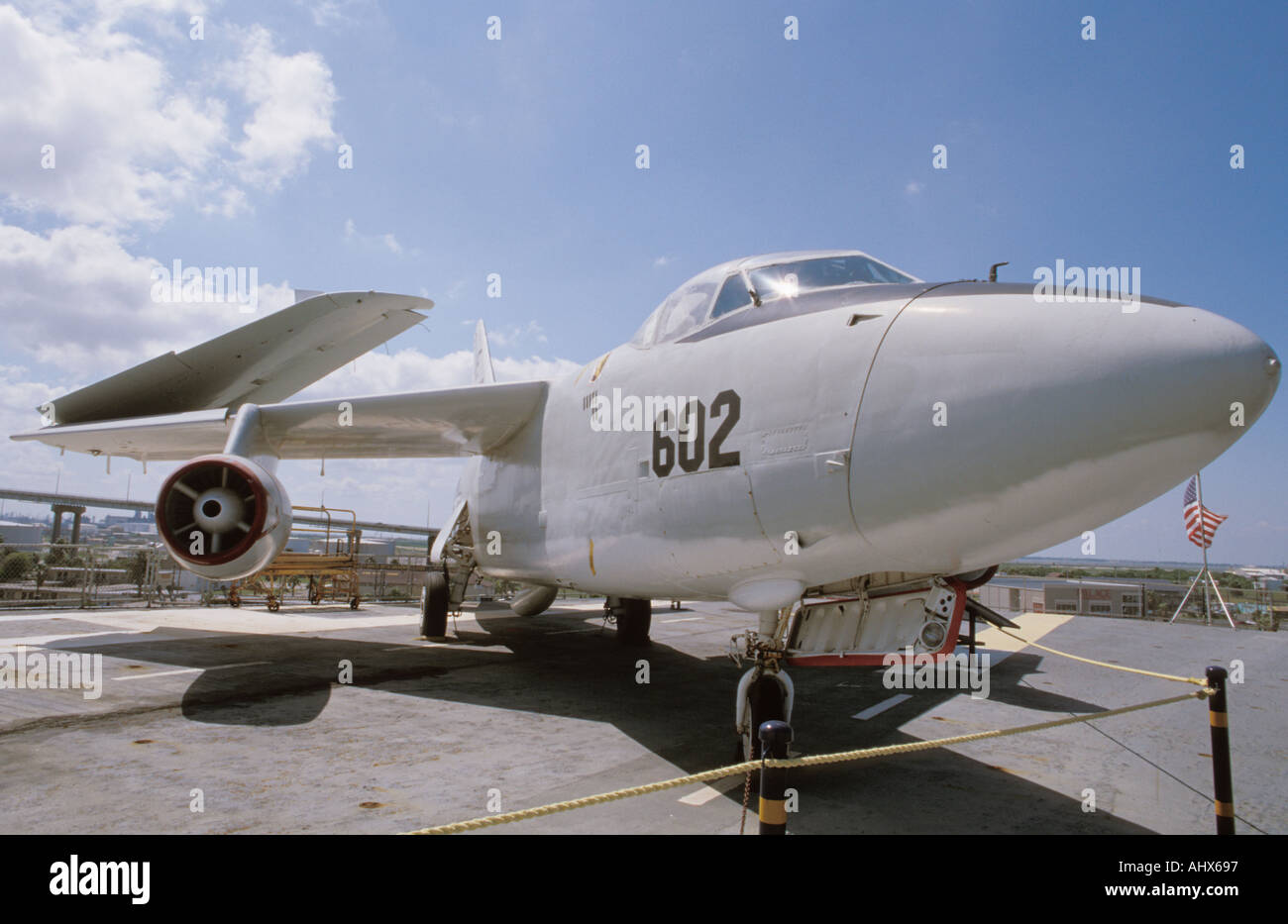 Corpus Christi Texas USA USS Lexington Portaerei Museo ponte di volo KA 3B Sky Warrior Foto Stock