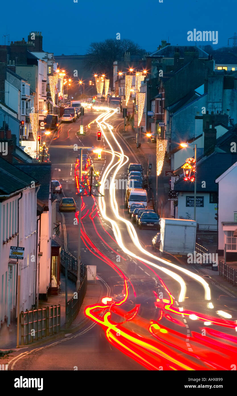 Honiton main street Devon England Foto Stock