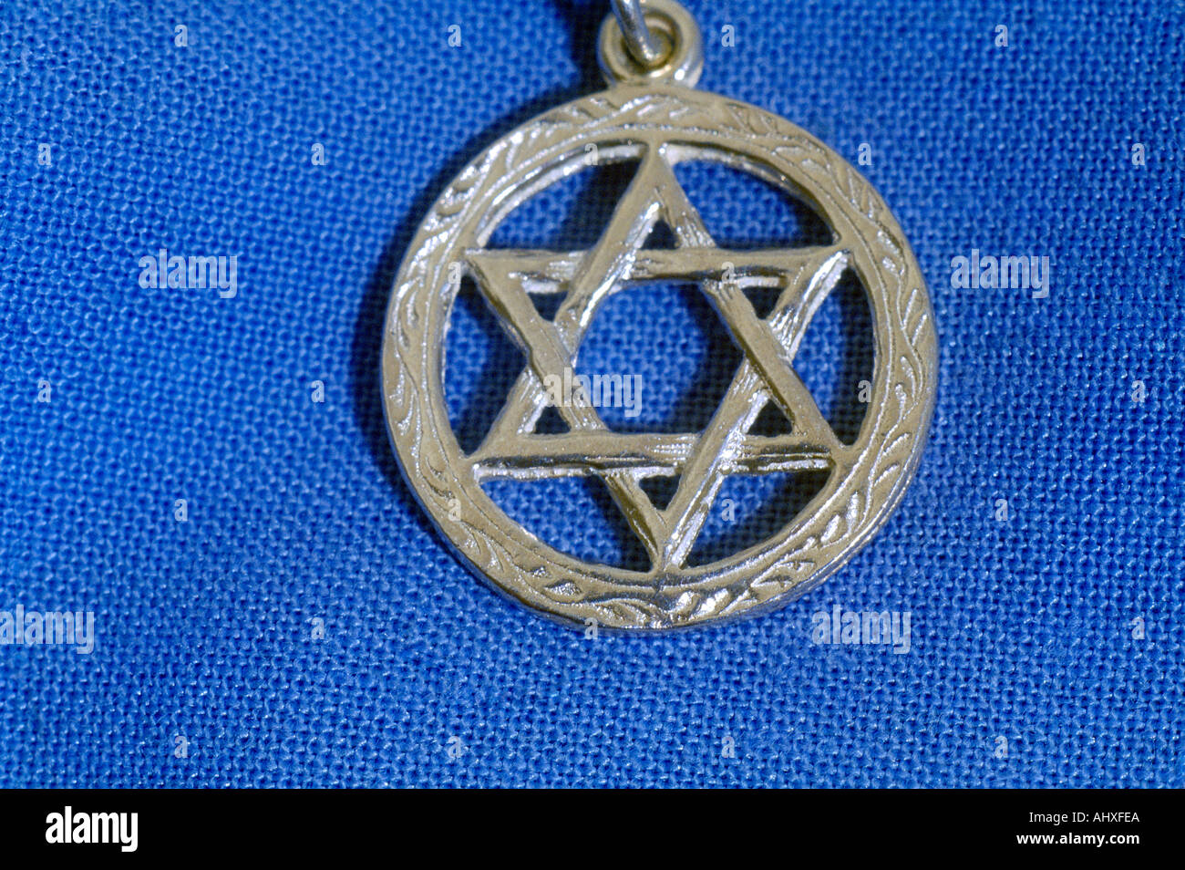 Pendente d'oro Star of David Foto Stock