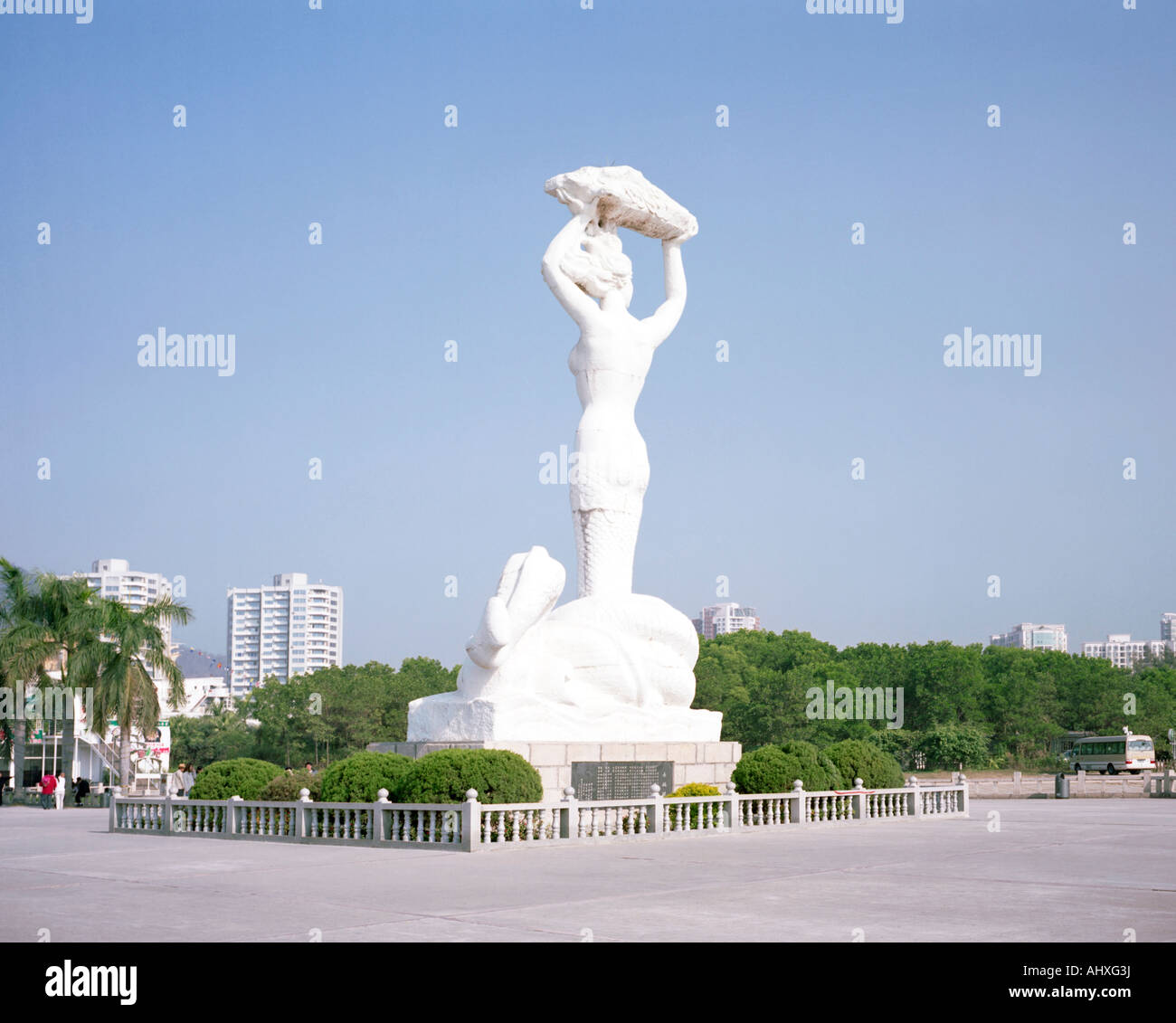 Mermaid statua a Shekou, Shenzhen, Cina Foto Stock