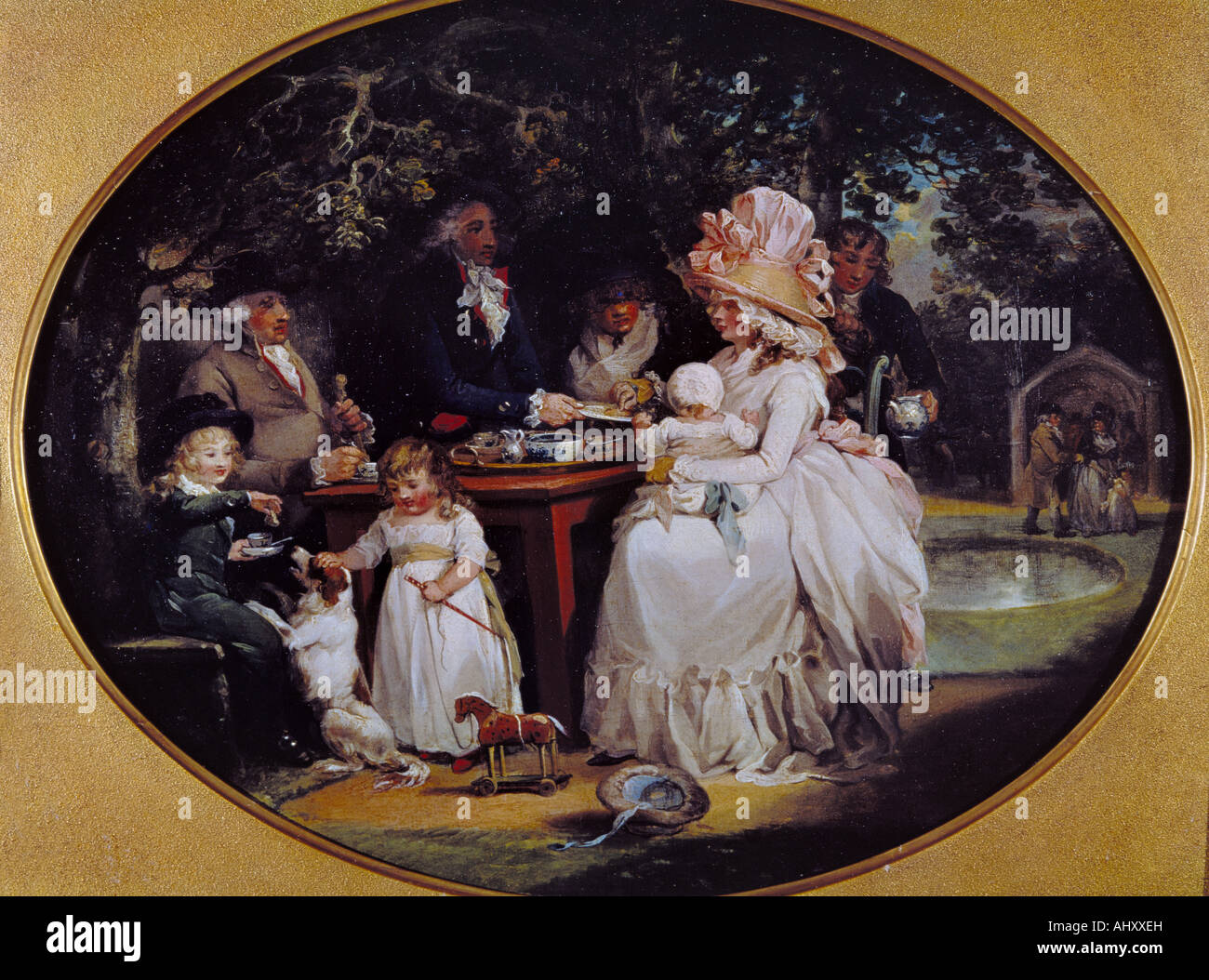 "Belle Arti, Moreland, George (1763 - 1804), pittura, 'il Tea Garden', circa 1790, la Tate Gallery di Londra, inglesi, classizism, Foto Stock