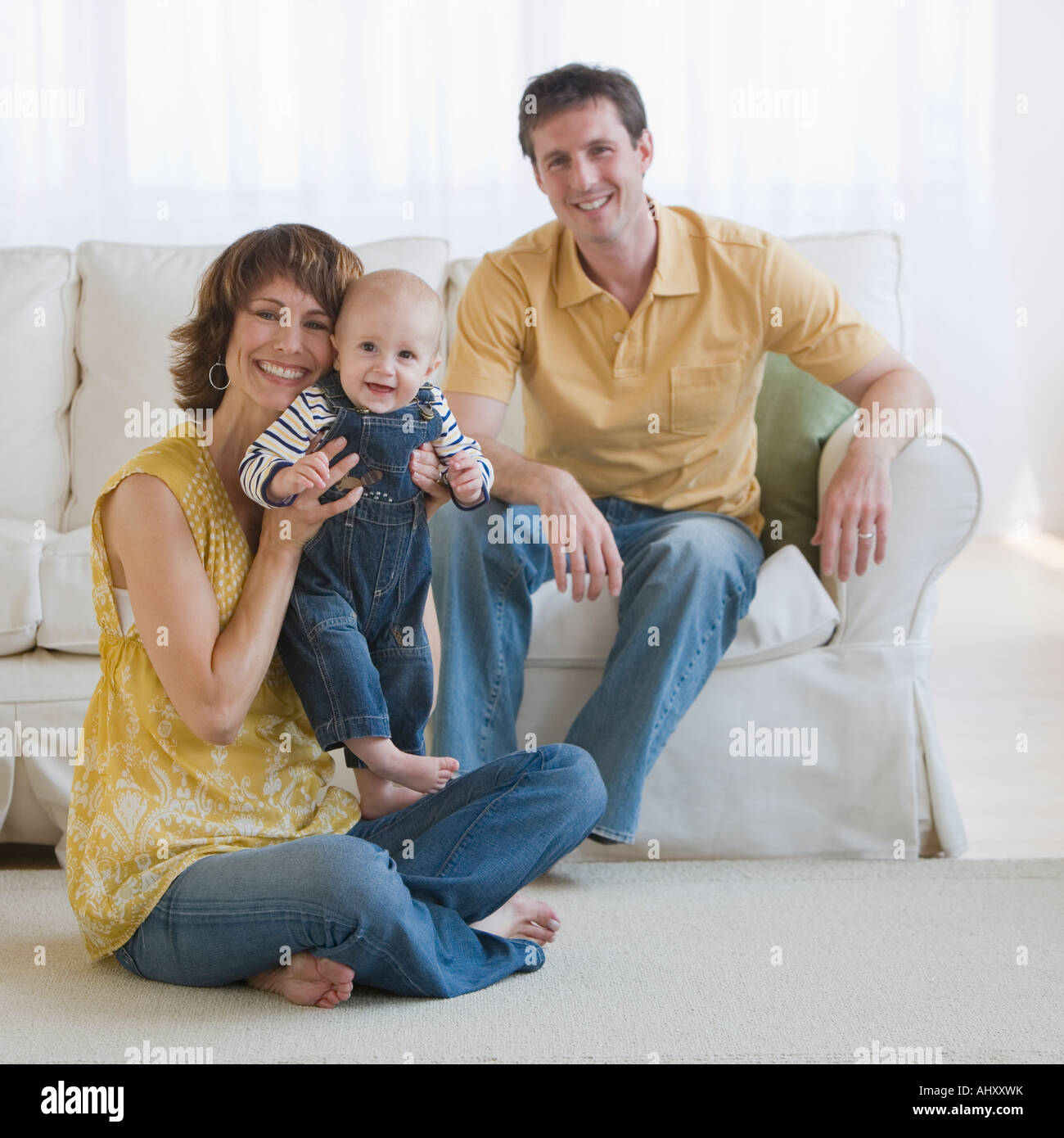 Ritratto di famiglia con bambino Foto Stock
