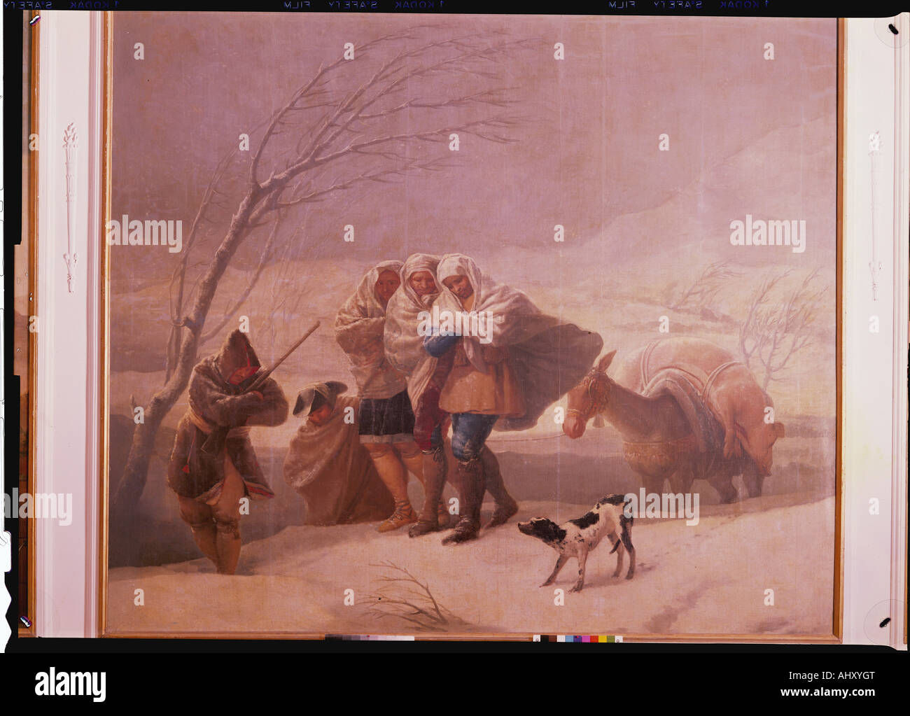 "Belle Arti, Goya y Lucientes, Francisco de, (1746 - 1828), pittura, 'La Nevada' ('la tempesta di neve"), 1786 / 1787, olio su CAN Foto Stock