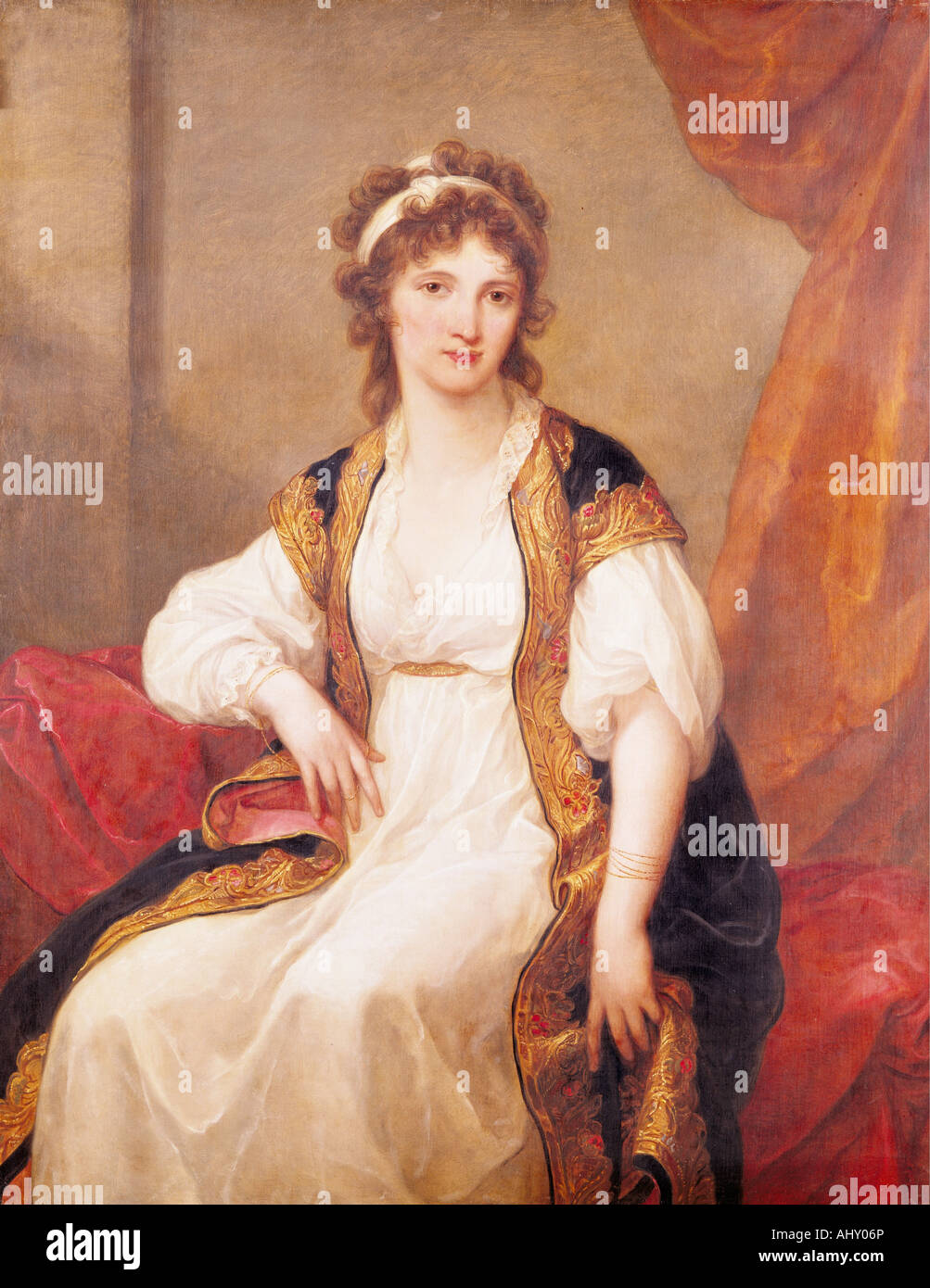 "Belle Arti, Kauffmann, Angelika, (1741 - 1807), pittura, 'Bildnis einer jungen Frau', 1790 / 1800, il Museo di Goethe, Francoforte, Foto Stock