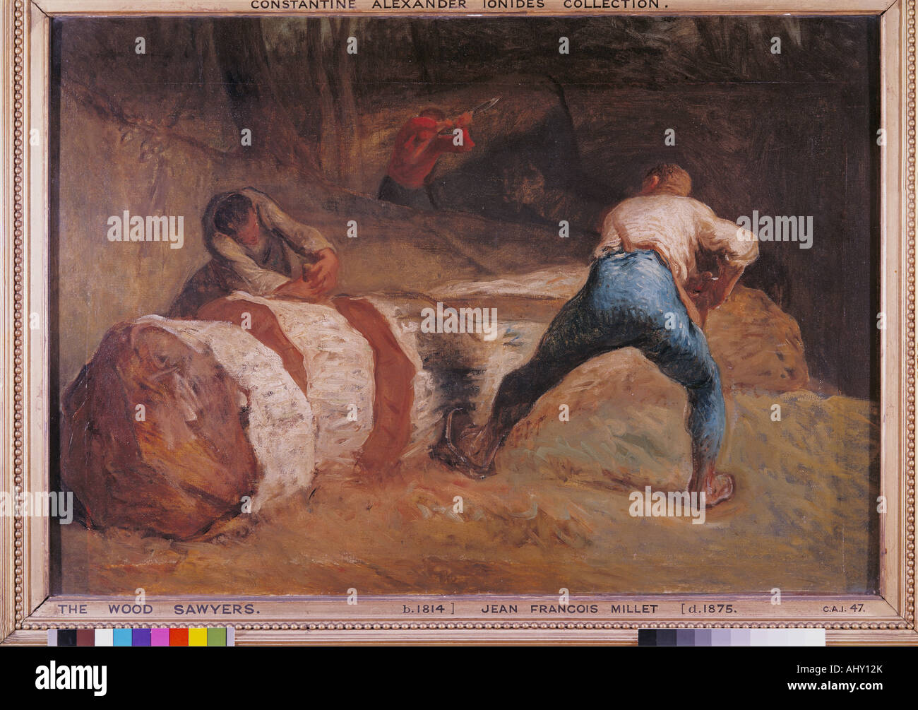 "Belle Arti, miglio, Jean-Francois (1814 - 1875), pittura, 'Il legno segatori", 1848, olio su tela, Victoria and Albert Museum Foto Stock