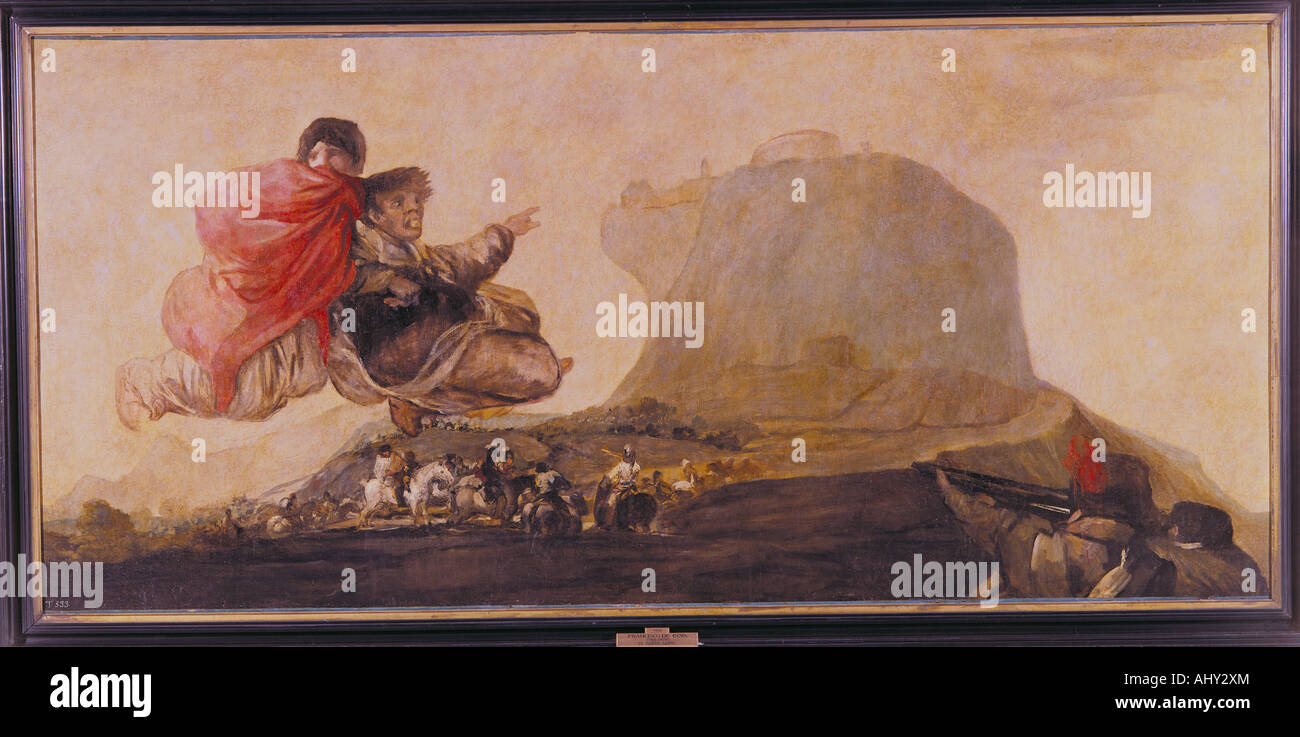 Belle arti, Goya y Lucientes, Francisco de, (1746 - 1828), pittura, 'Asmodea', 1820 - 1823, olio su tela, 123 cm x 265 cm, Prado, Madrid, artista del diritto d'autore non deve essere cancellata Foto Stock