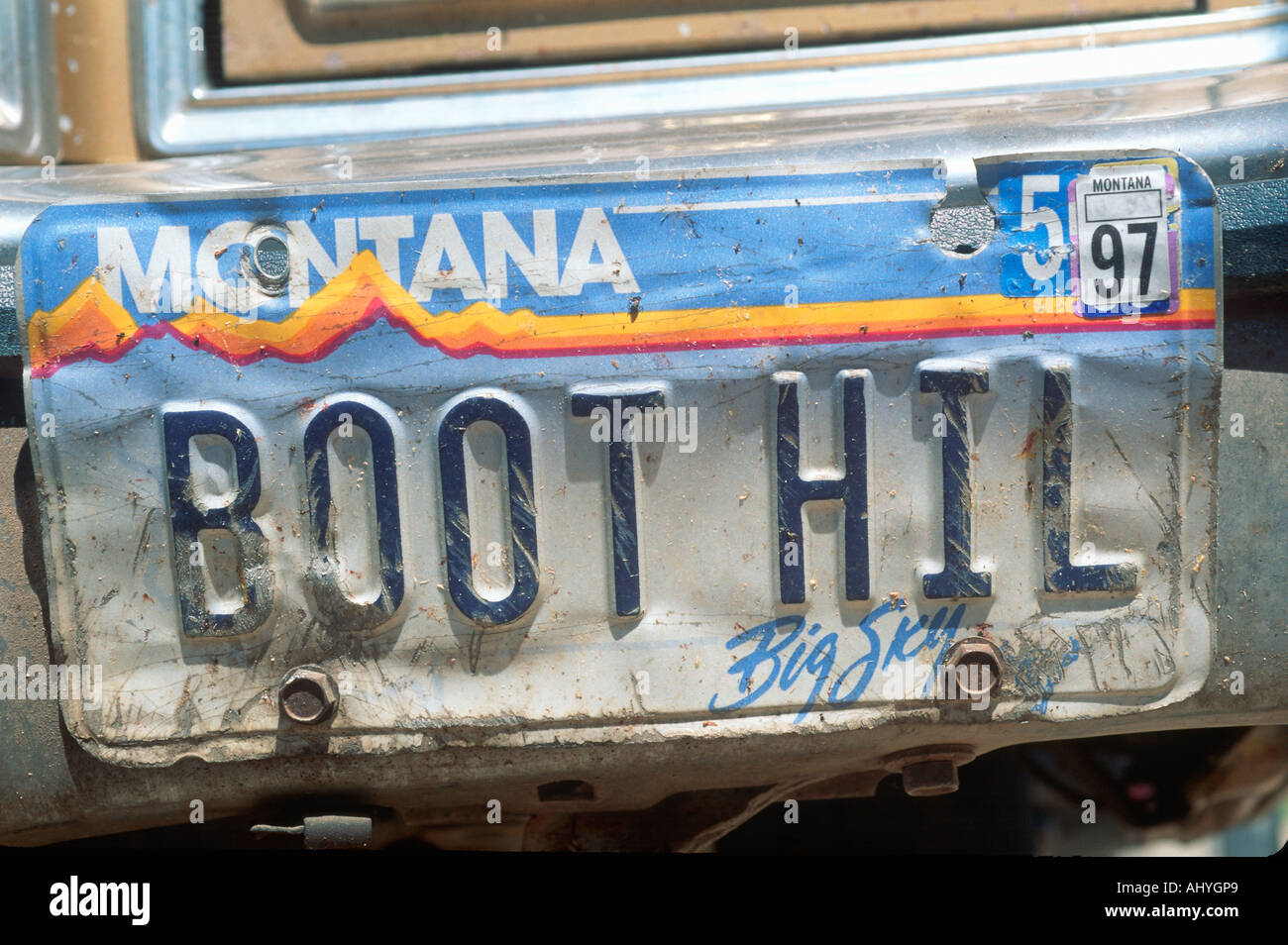Vanità piastra licenza Montana Foto Stock