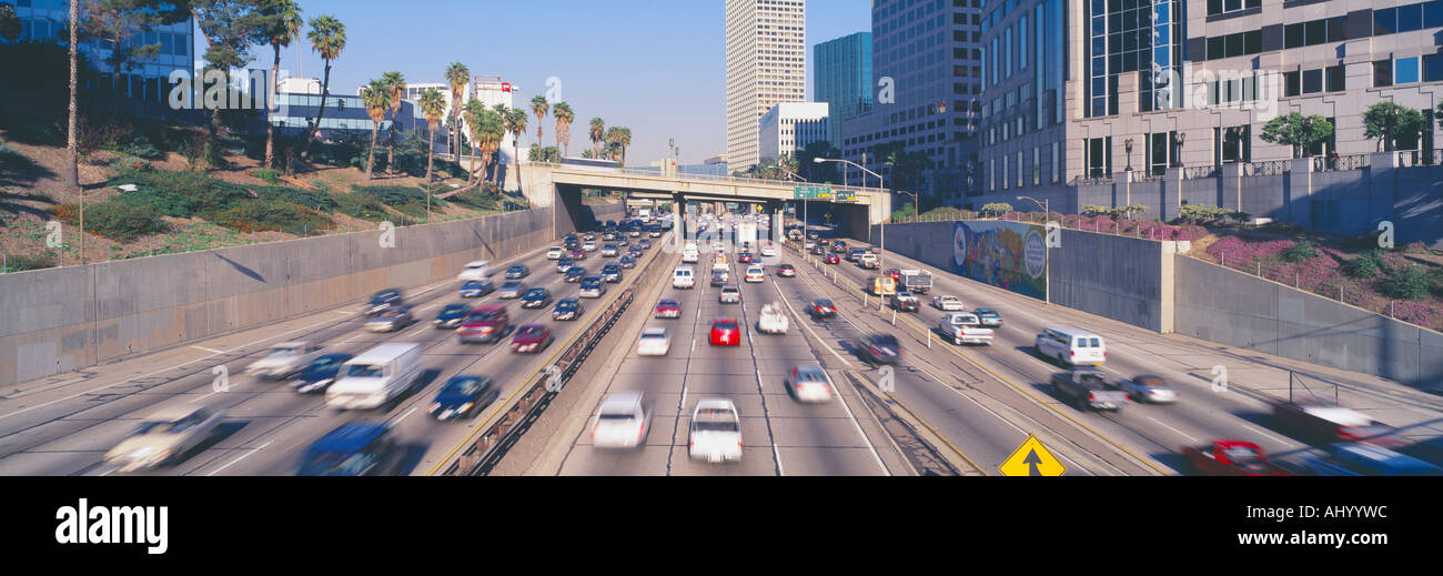 Harbor Freeway a Rush Hour di Los Angeles in California Foto Stock