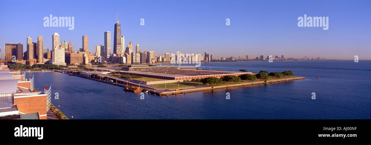 Sullo skyline di Chicago Impianto di filtrazione Illinois Foto Stock