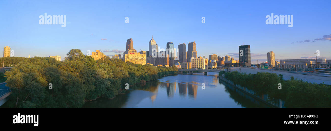 Tramonto di Filadelfia in Pennsylvania Foto Stock