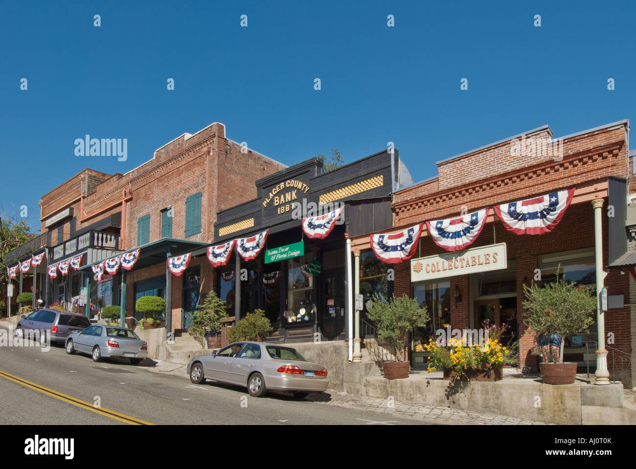 California Gold Country Auburn Città Vecchia strada commerciale negozi ristoranti Foto Stock