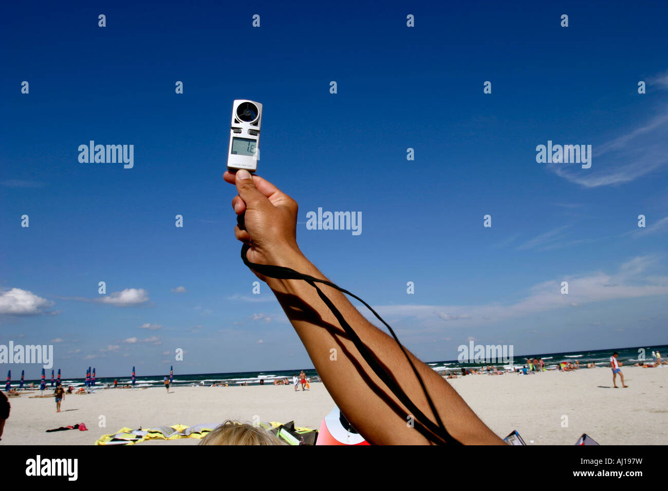 Anemometro per la misurazione della velocità del vento Foto Stock