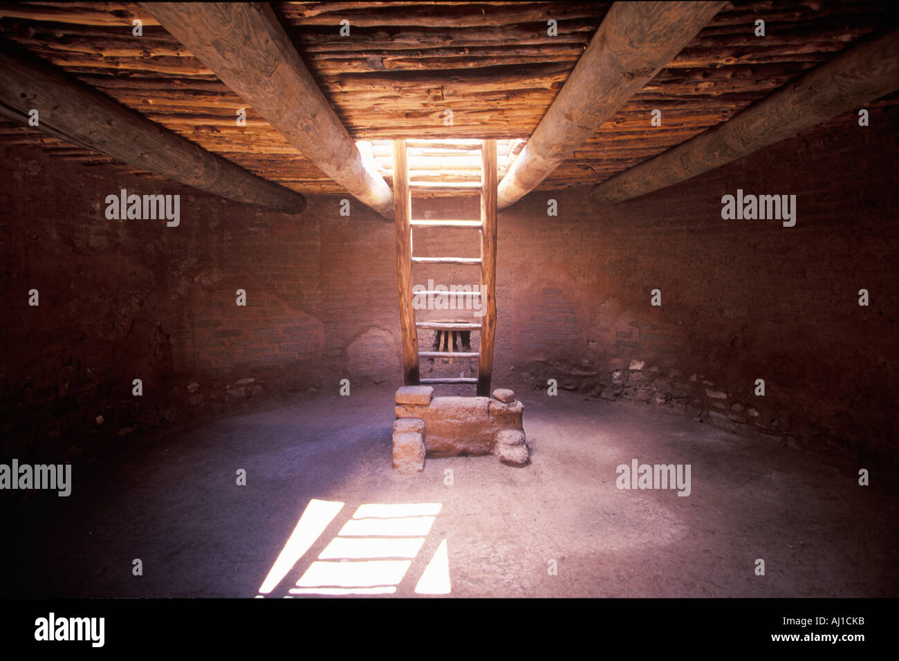 Metropolitana sala cerimoniale Pecos National Historical Park NM Foto Stock