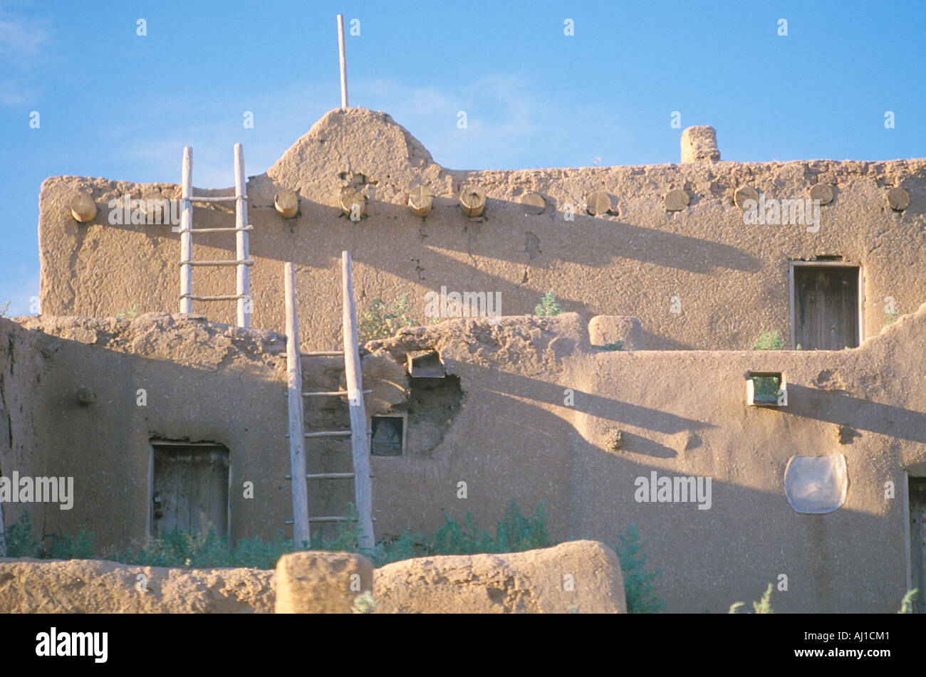 Una dimora adobe Taos Pueblo NM Foto Stock