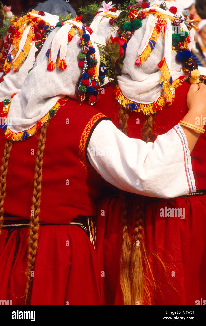 La Bulgaria costume tradizionale Foto Stock