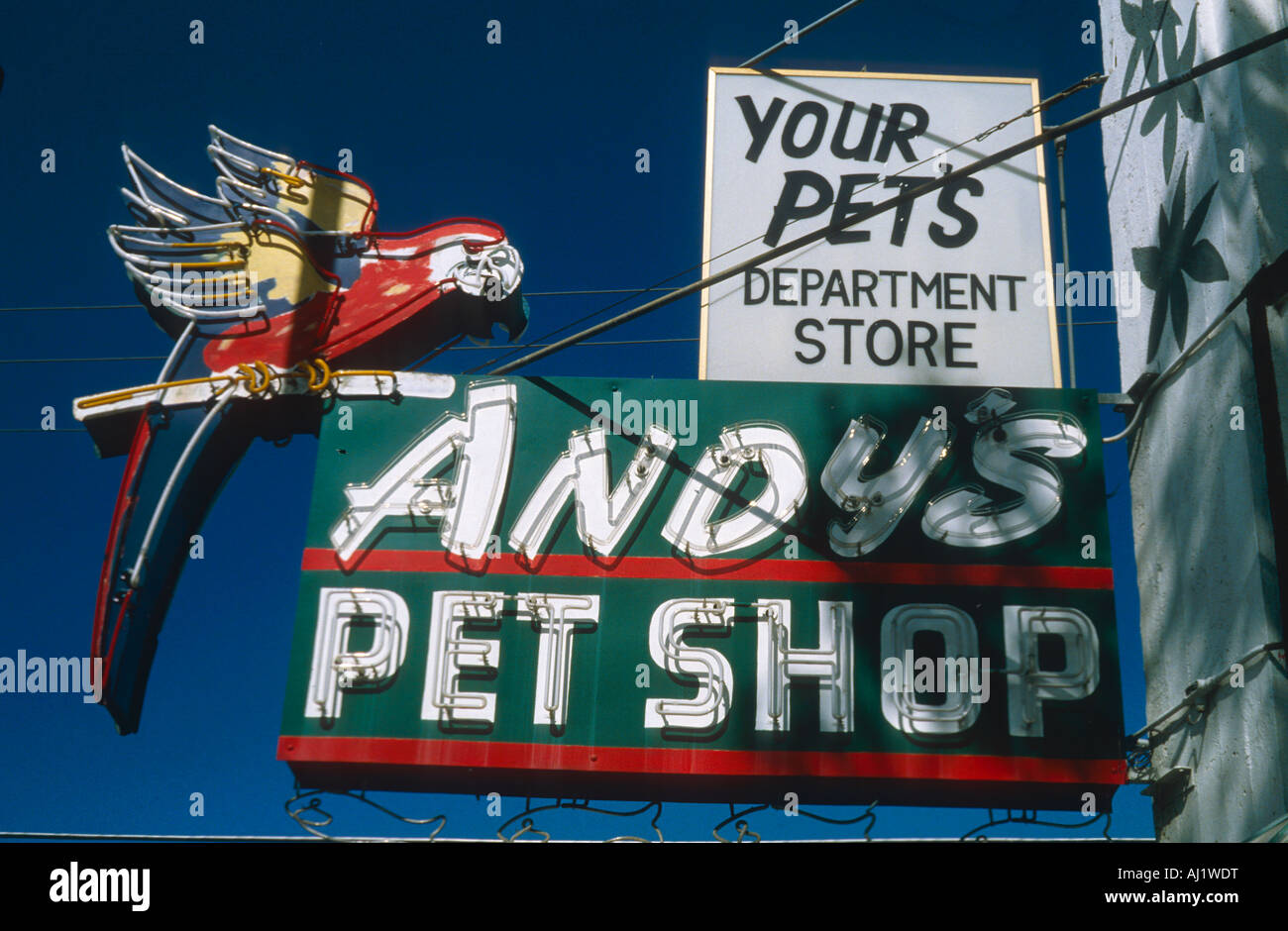 Segno Andys pet store Foto Stock