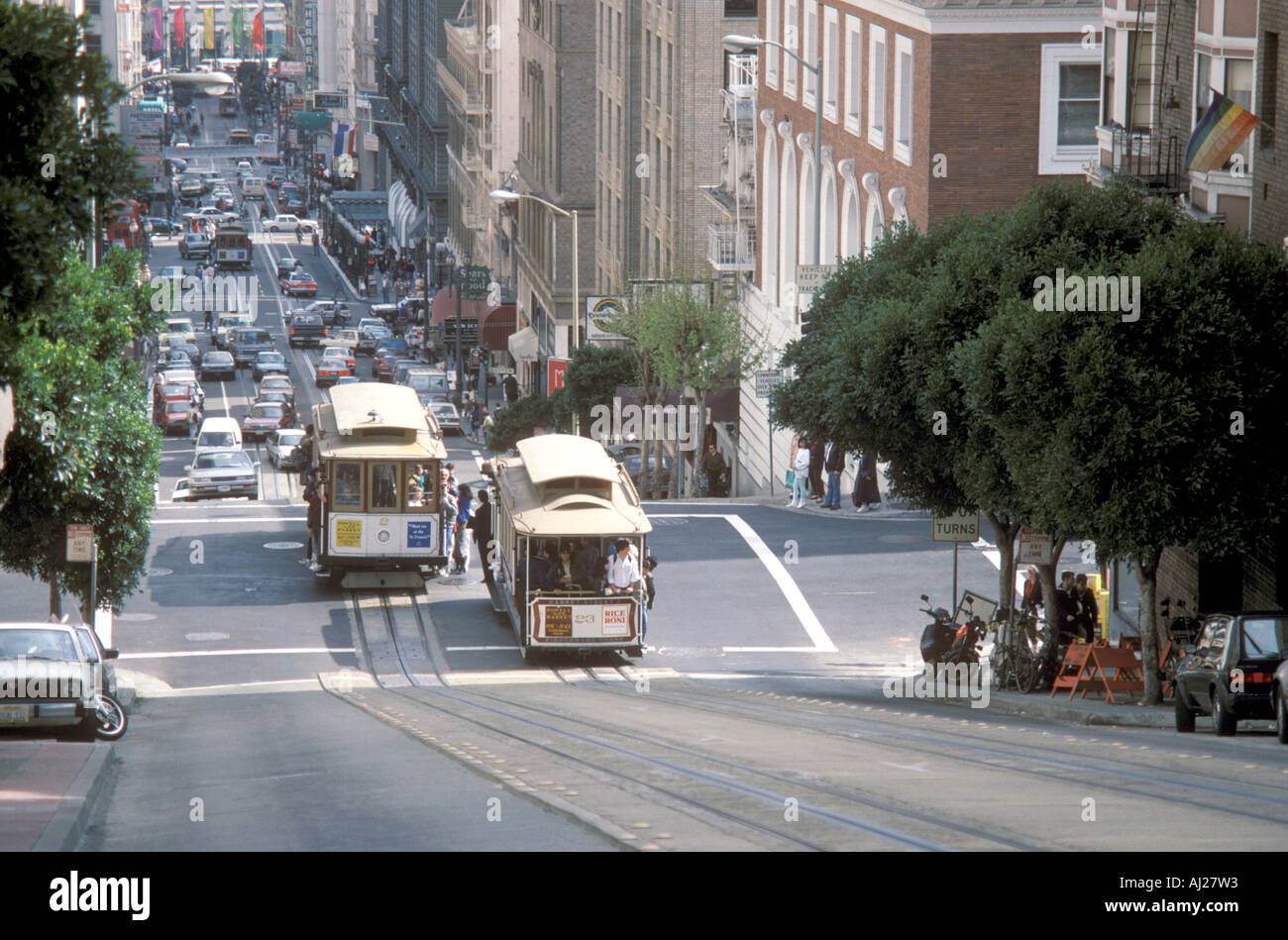San Francisco Municipal Railway Cable Cars - 7 Foto Stock