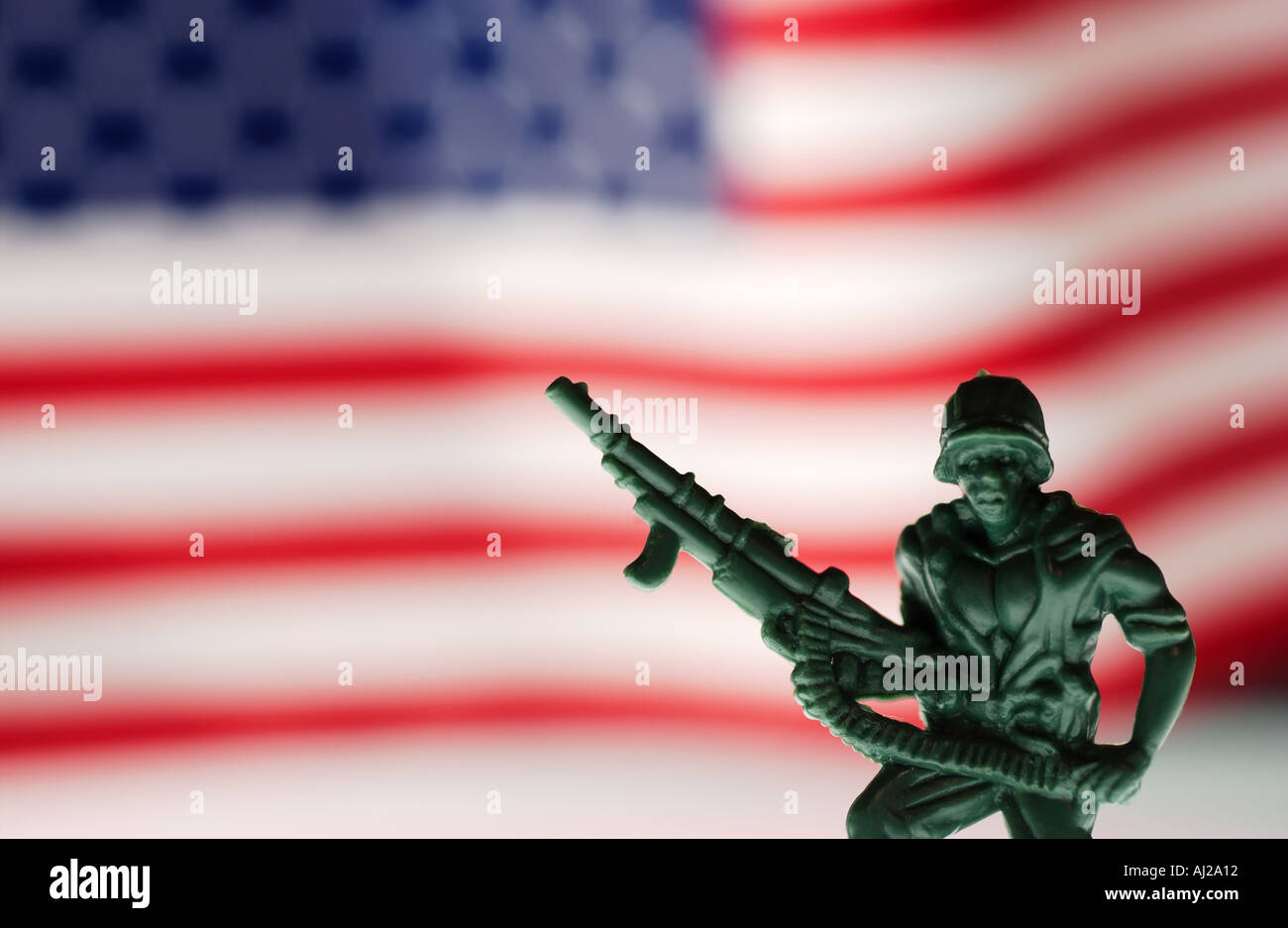 Giocattolo soldati dell esercito con Bandiera americana Foto Stock