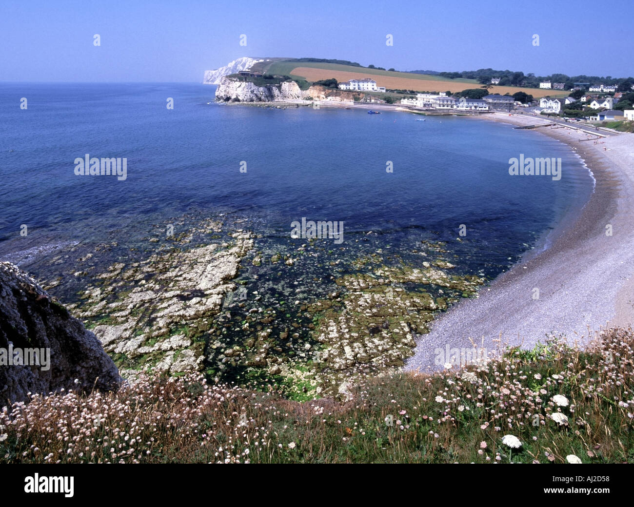 La baia di acqua dolce Isola di Wight Foto Stock
