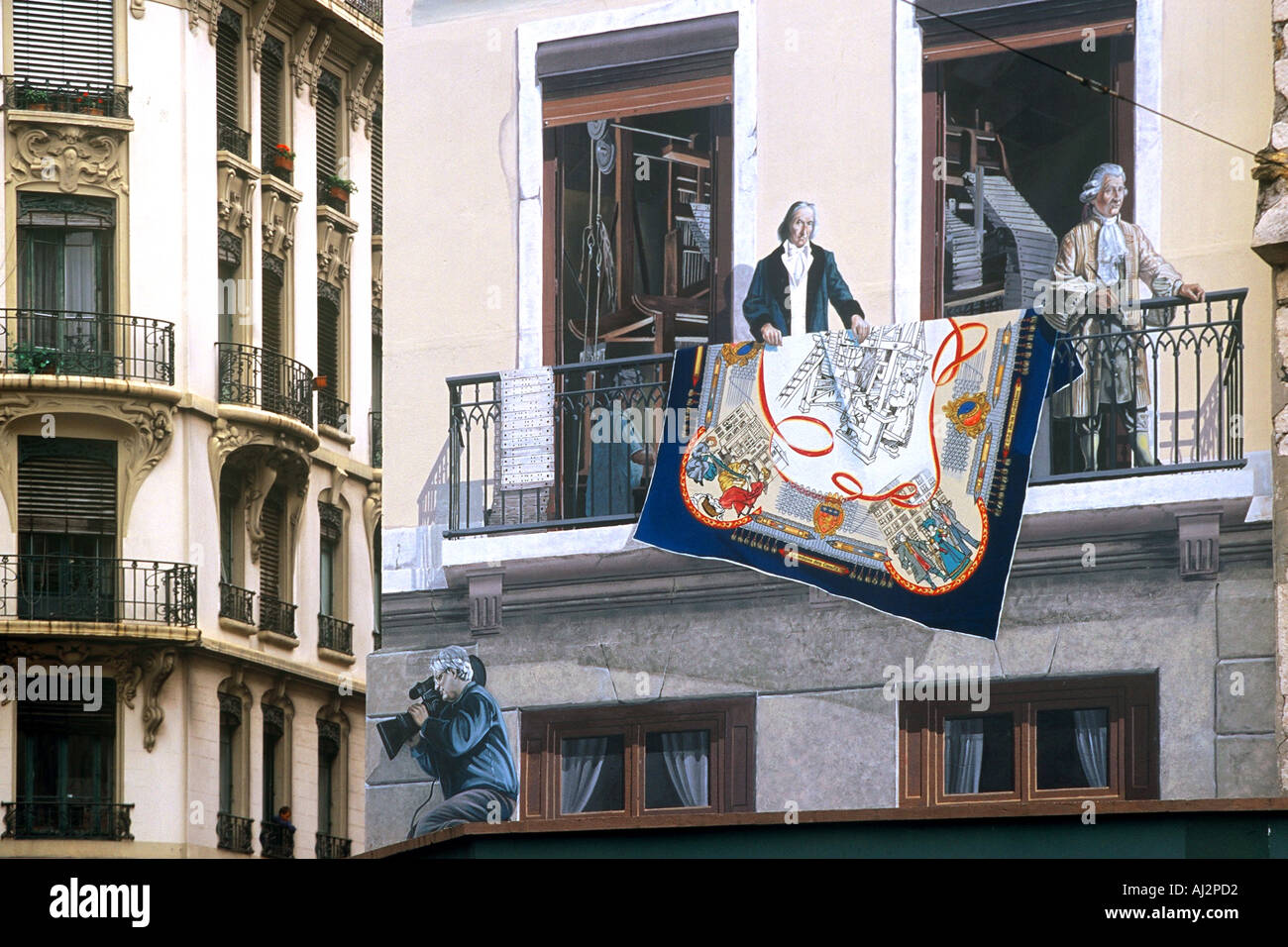 Presque Ile affresco di personaggi famosi Foto Stock