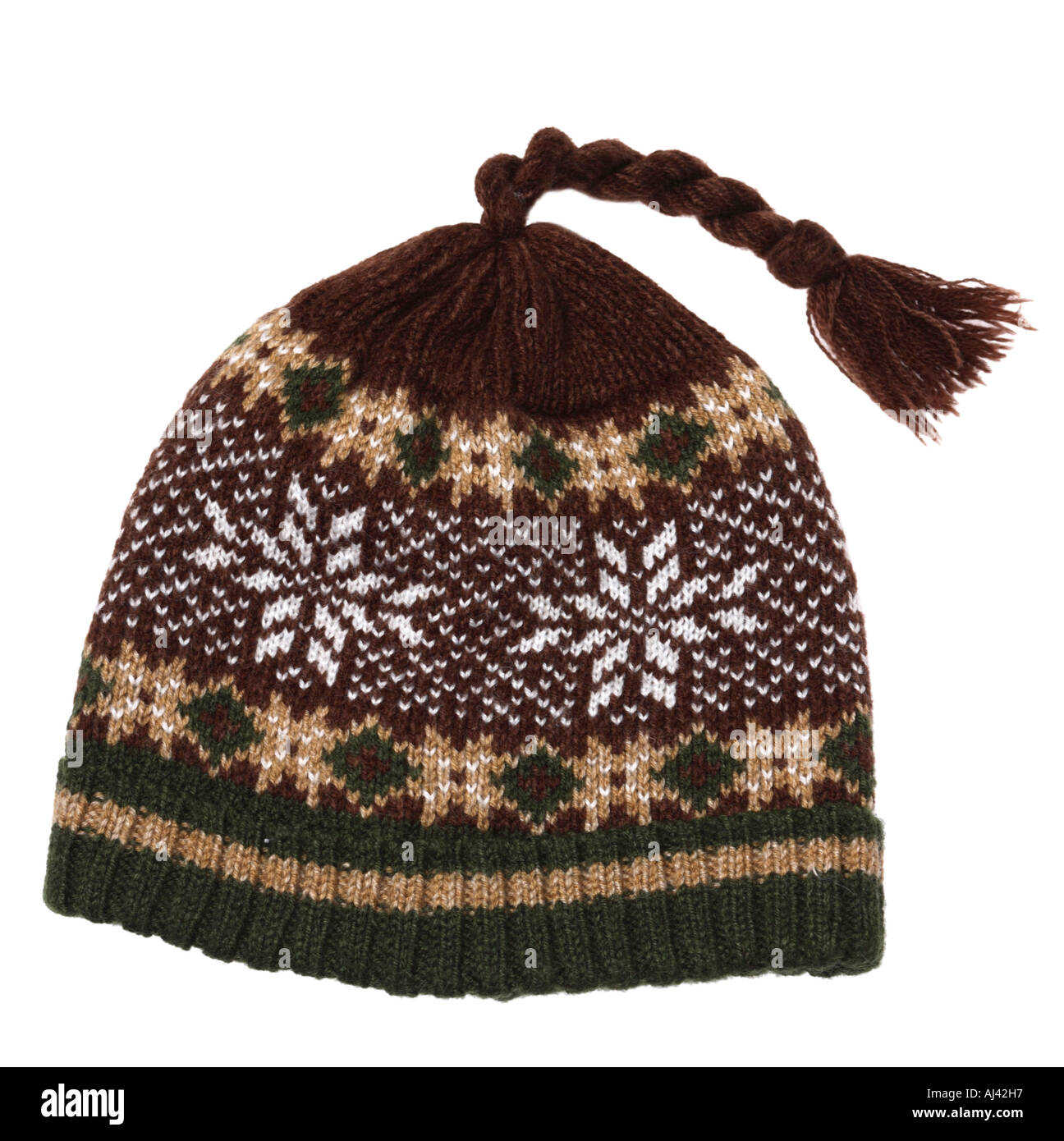 Cappello di maglia con fiocco Foto Stock