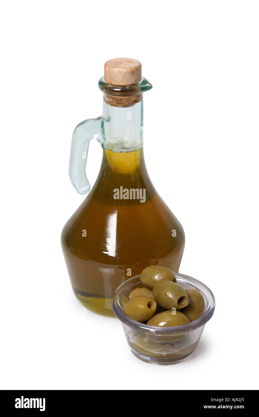 Olive e olio d'oliva Foto Stock