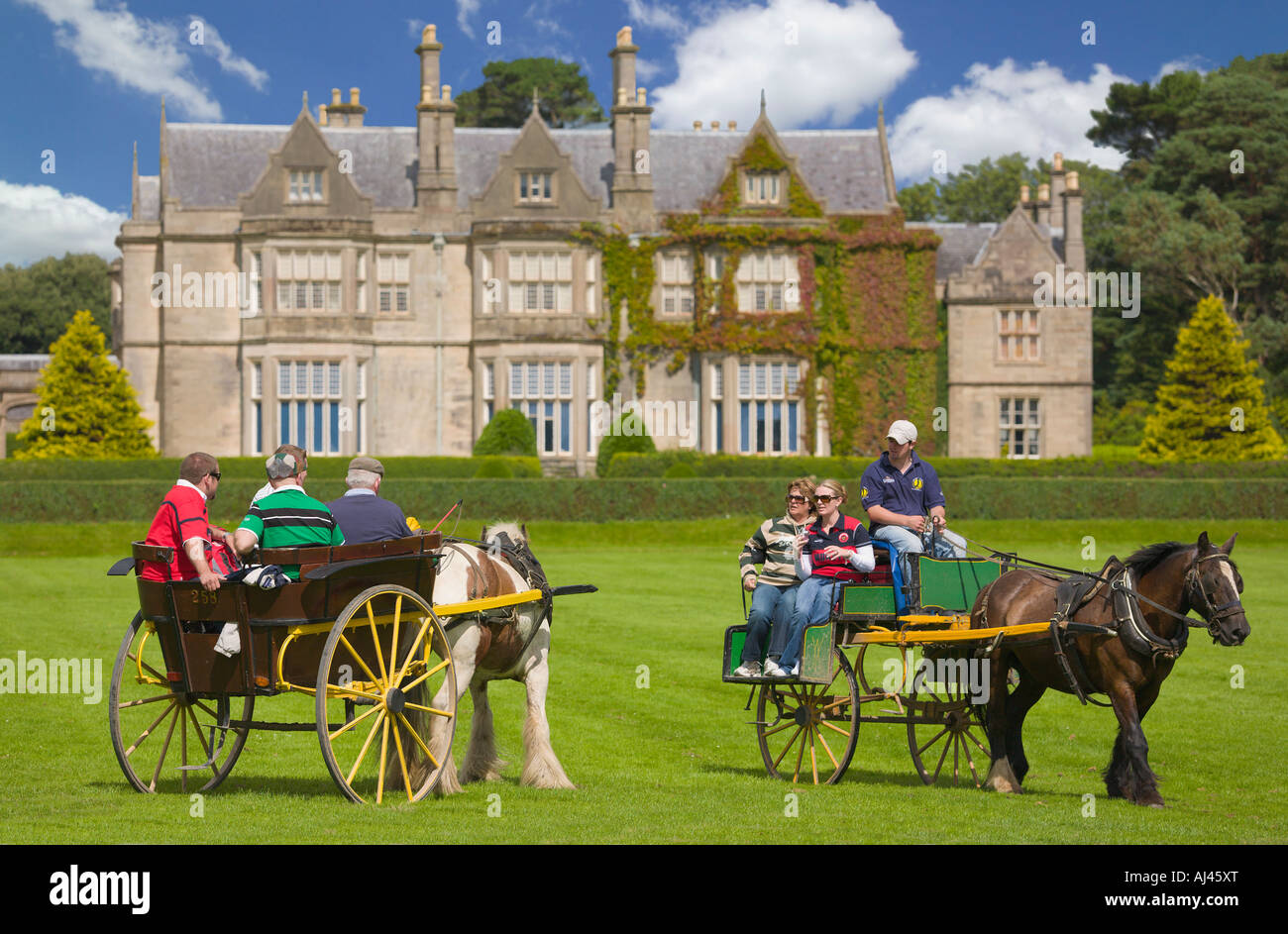 Jaunting Cars di Muckross House Killarney County Kerry Irlanda Foto Stock