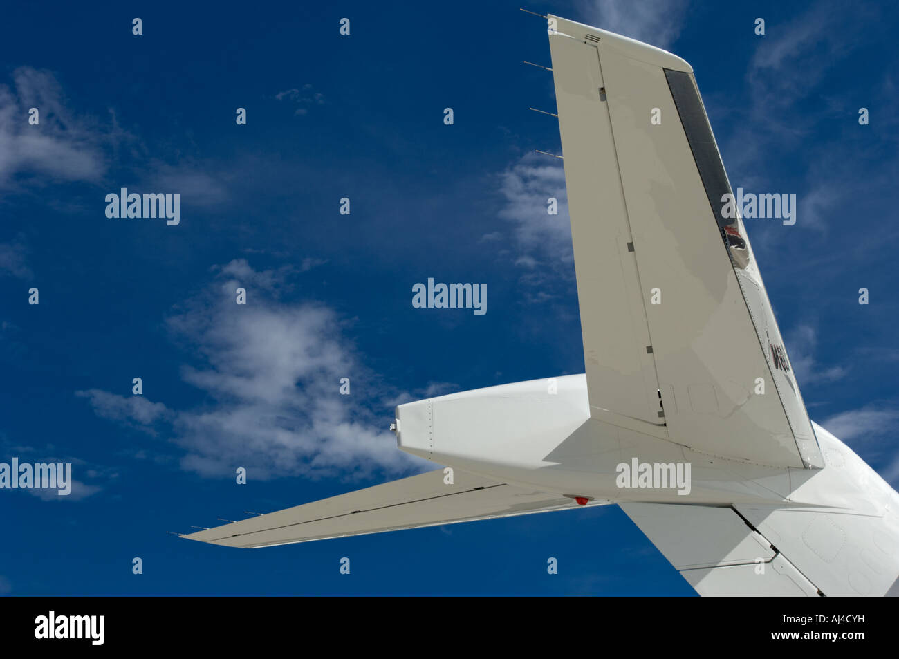 Aereo Aereo della sezione di coda del volo il trasporto aereo jet travel Foto Stock