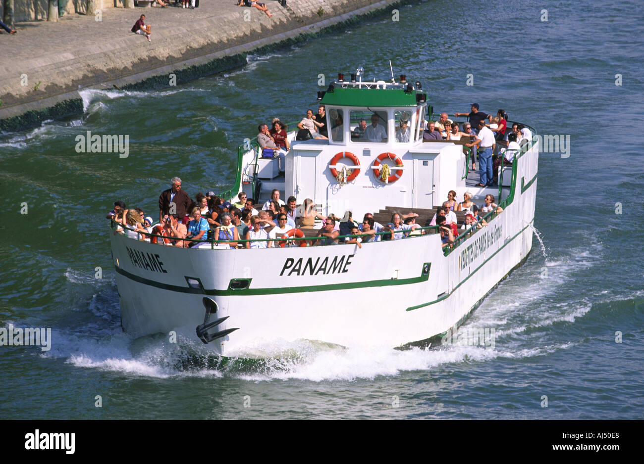 Vedettes de Paris imbarcazioni da diporto, Senna, Parigi, Francia Foto Stock