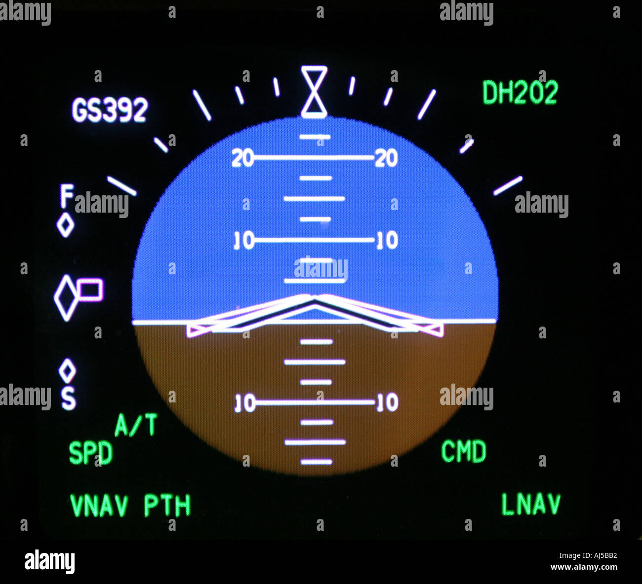 Aviation instrument flight director atteggiamento elettronico gyro Foto Stock