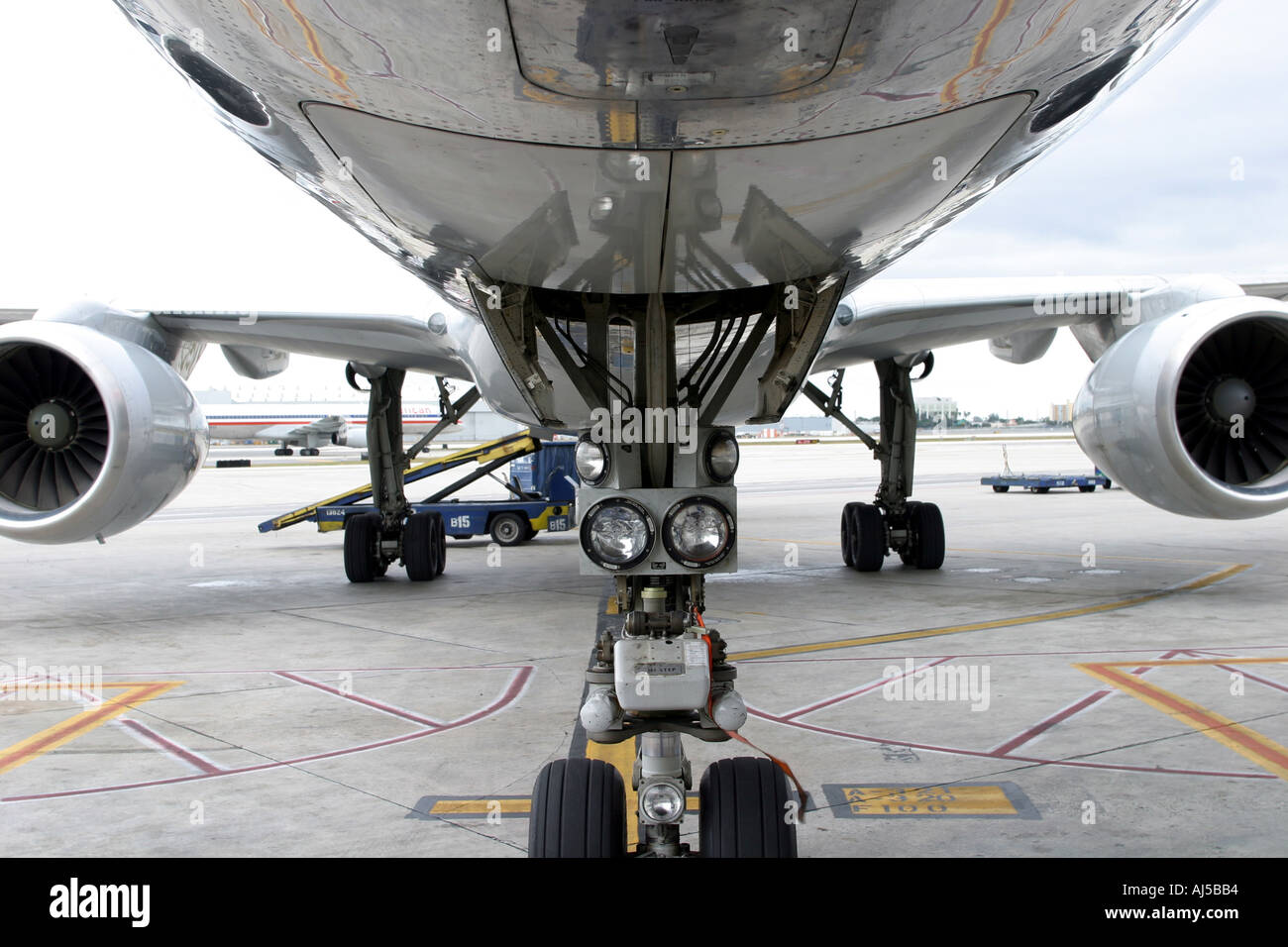 Gli aeromobili jet B757 Sezione pancia Foto Stock